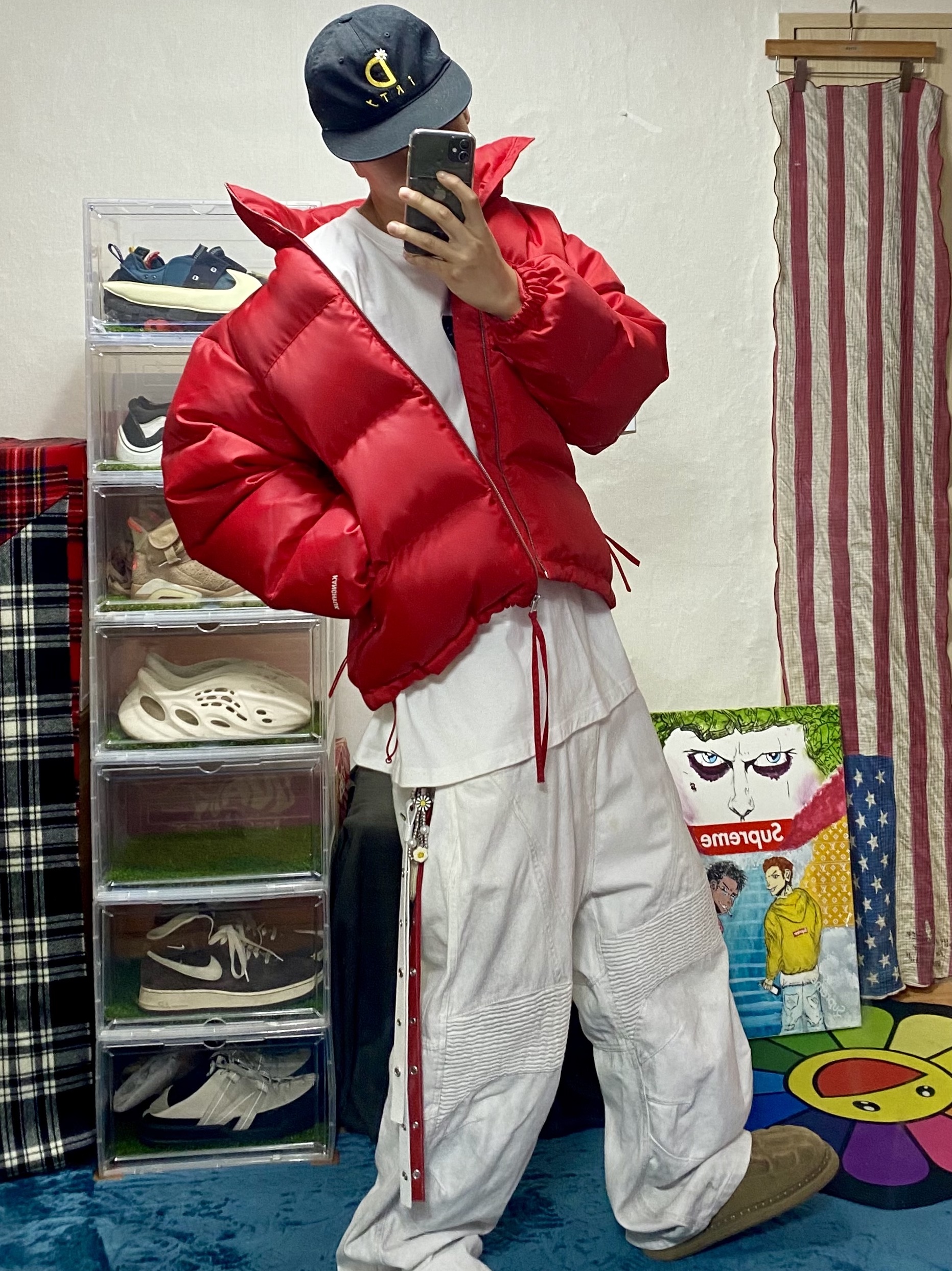 Kinchi x Yiyae Bone Mule Camel, Nike x Cactus Plant Flea Market Air Flea 2 Faded Spruce 착용 스타일 - 2