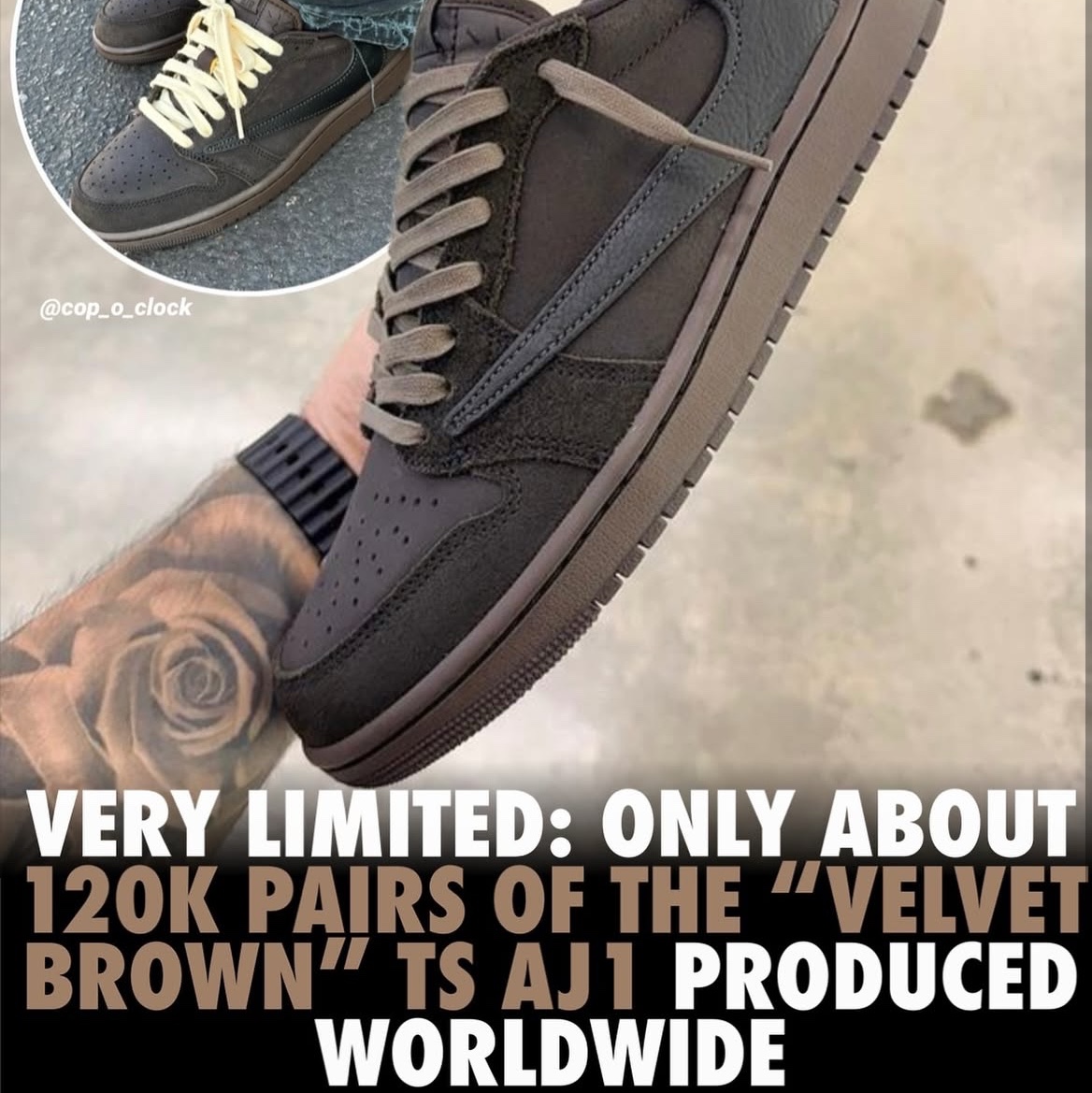 Jordan 1 x Travis Scott Retro Low OG SP Velvet Brown and Dark Mocha, Nike x Travis Scott Zoom Field Jaxx White and Light Chocolate 착용 스타일 - 1