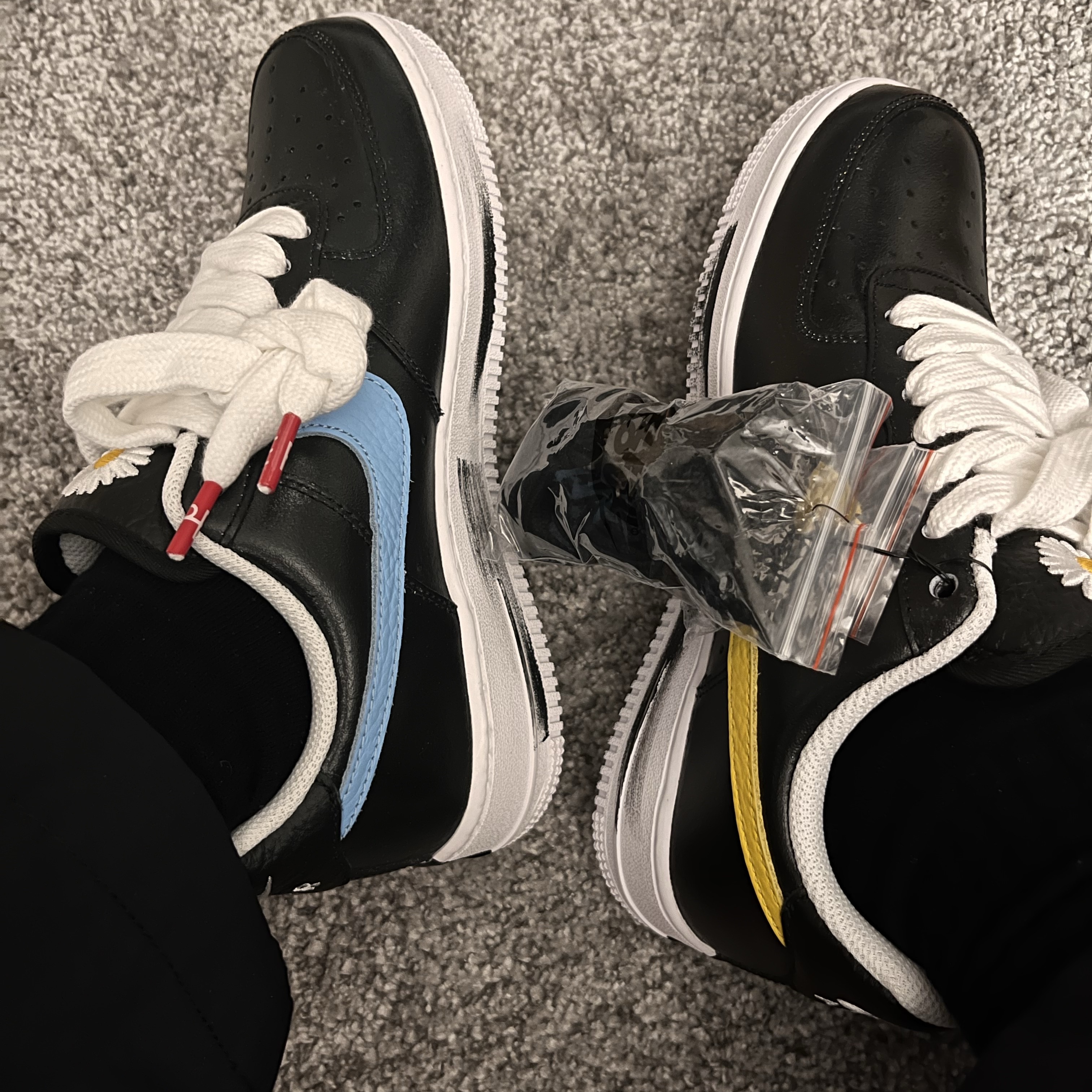 Nike x Peaceminusone Air Force 1 Low Para-Noise 3.0 Black and Multicolor 착용 스타일 - 1