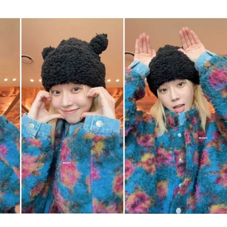 Palace Love Palace Fuzzy Ears Beanie Cherry - 24FW, Palace Love Palace Fuzzy Ears Beanie Soft White - 24FW 착용 스타일 - 2