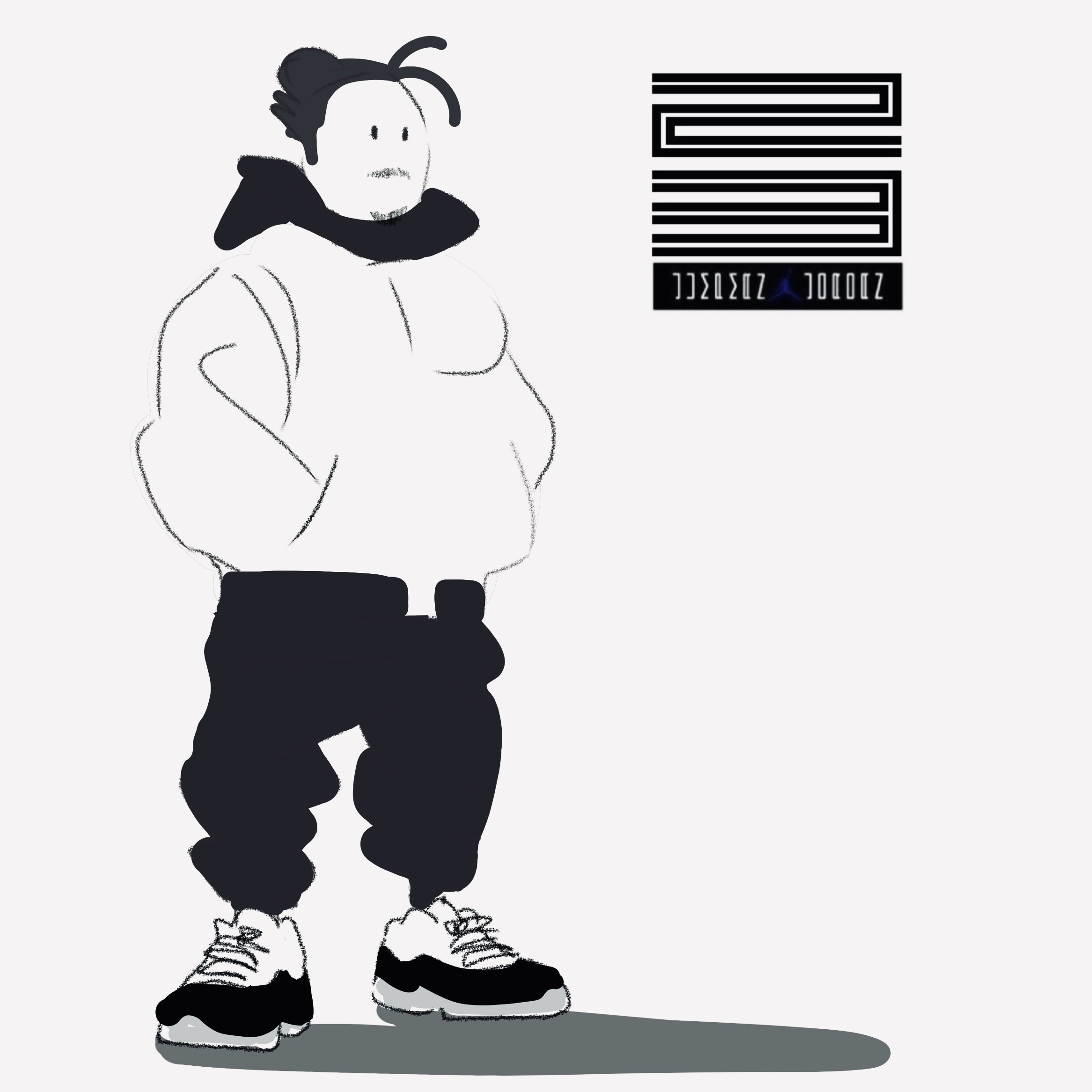 Jordan 11 Retro Low Concord, Nike x Stussy Reversible Jacket Black (FJ9153-010) 착용 스타일 - 2