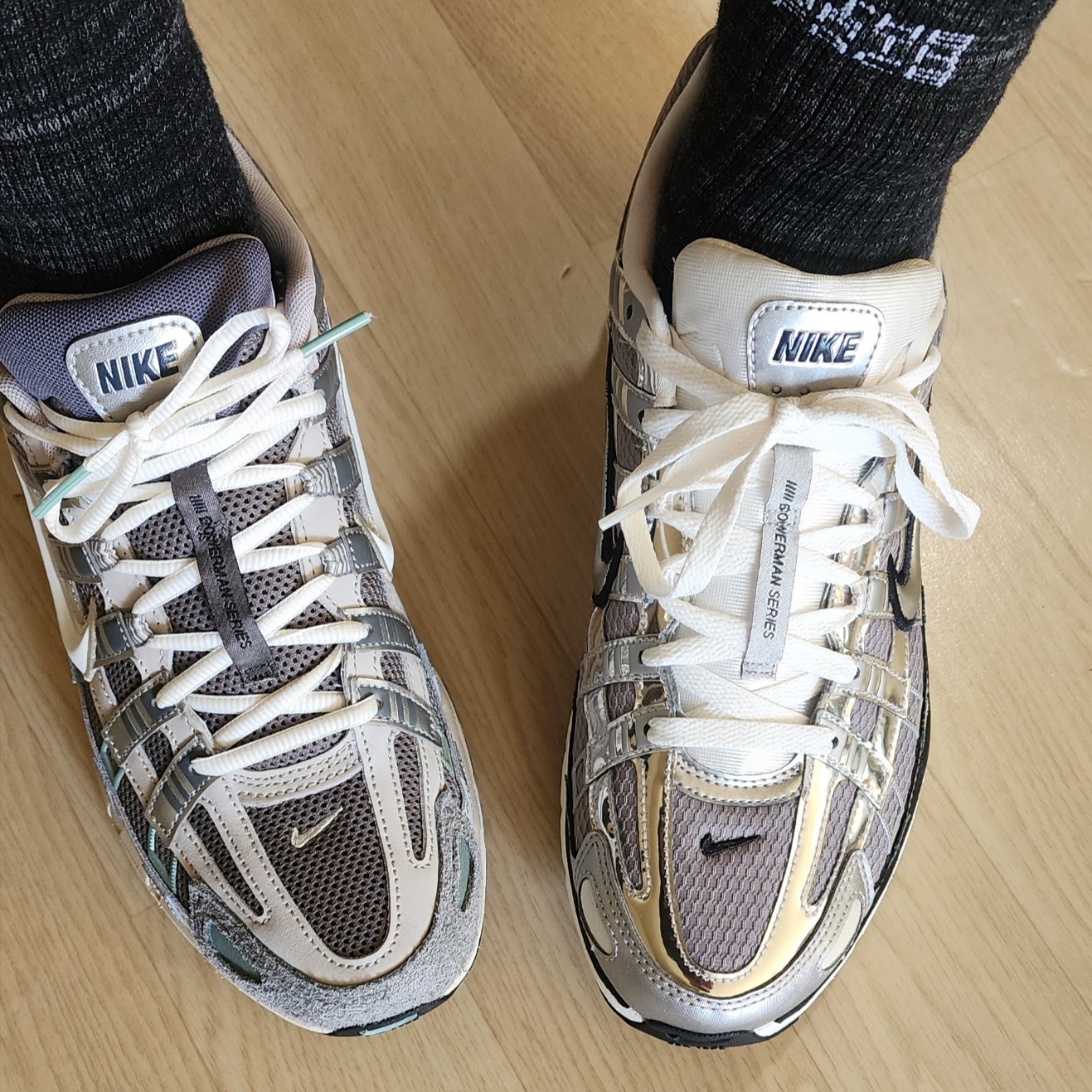 Nike P-6000 Flat Pewter Light Iron Ore 착용 스타일