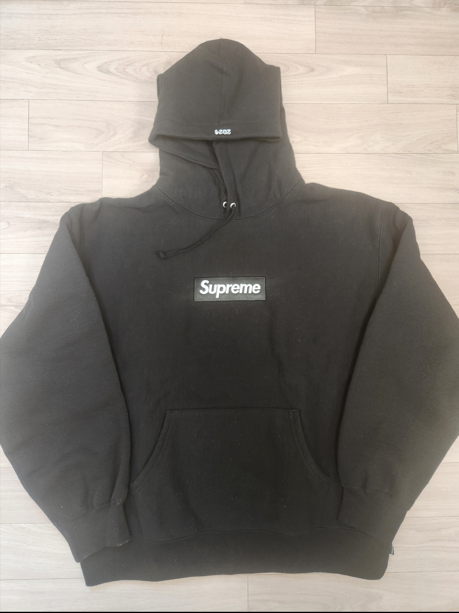 Supreme Box Logo Hooded Sweatshirt Black - 24FW 착용 스타일 - 1