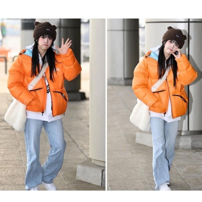 Palace Love Palace Fuzzy Ears Beanie Cherry - 24FW, Palace Love Palace Fuzzy Ears Beanie Soft White - 24FW 착용 스타일 - 5