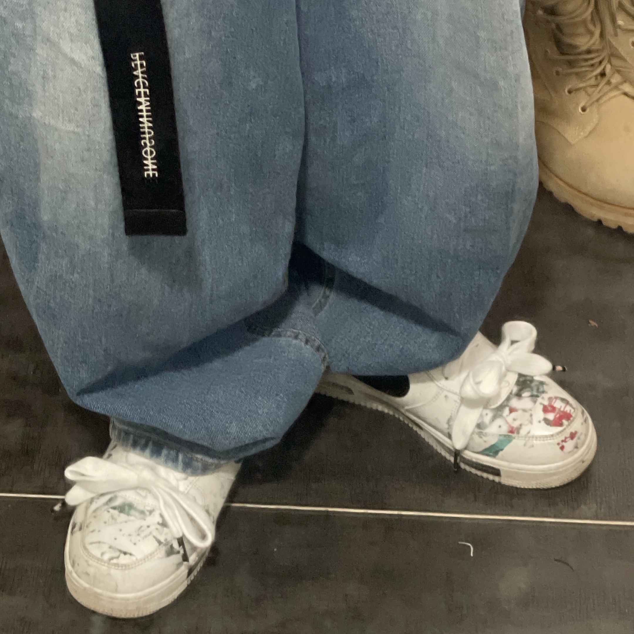 Nike x Peaceminusone Air Force 1 Low Para-Noise 2.0, Peaceminusone O-Ring Belt #2 Black 착용 스타일