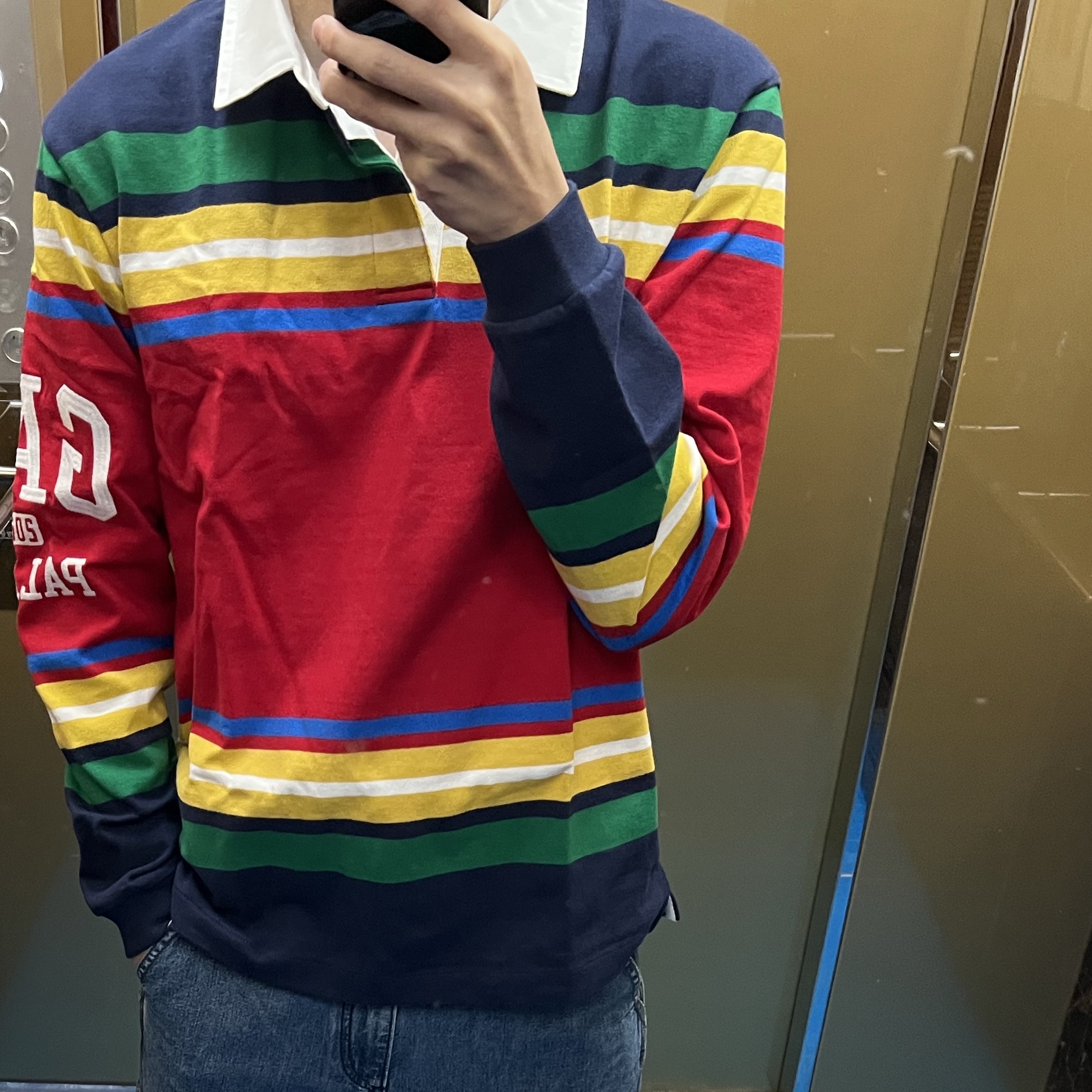 Palace x Gap Rugby Shirt Multi - 24SS 착용 스타일