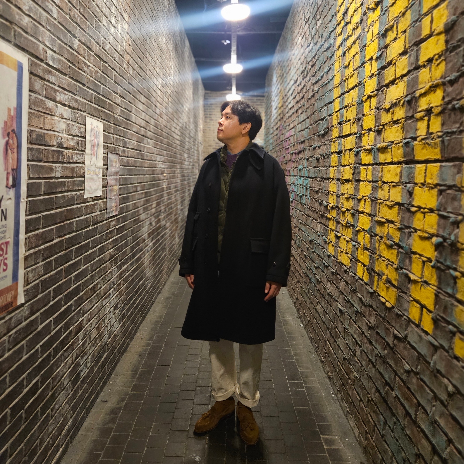 Kaptain Sunshine Traveller Coat Top Navy, Alden 6243 Suede Unlined Flex Penny Loafer Snuff - D 착용 스타일 - 2