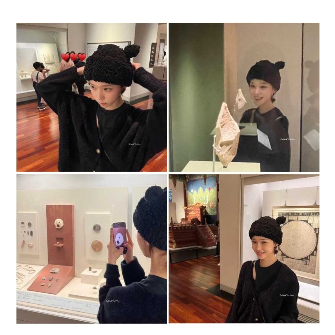 Palace Love Palace Fuzzy Ears Beanie Cherry - 24FW, Palace Love Palace Fuzzy Ears Beanie Soft White - 24FW 착용 스타일 - 7