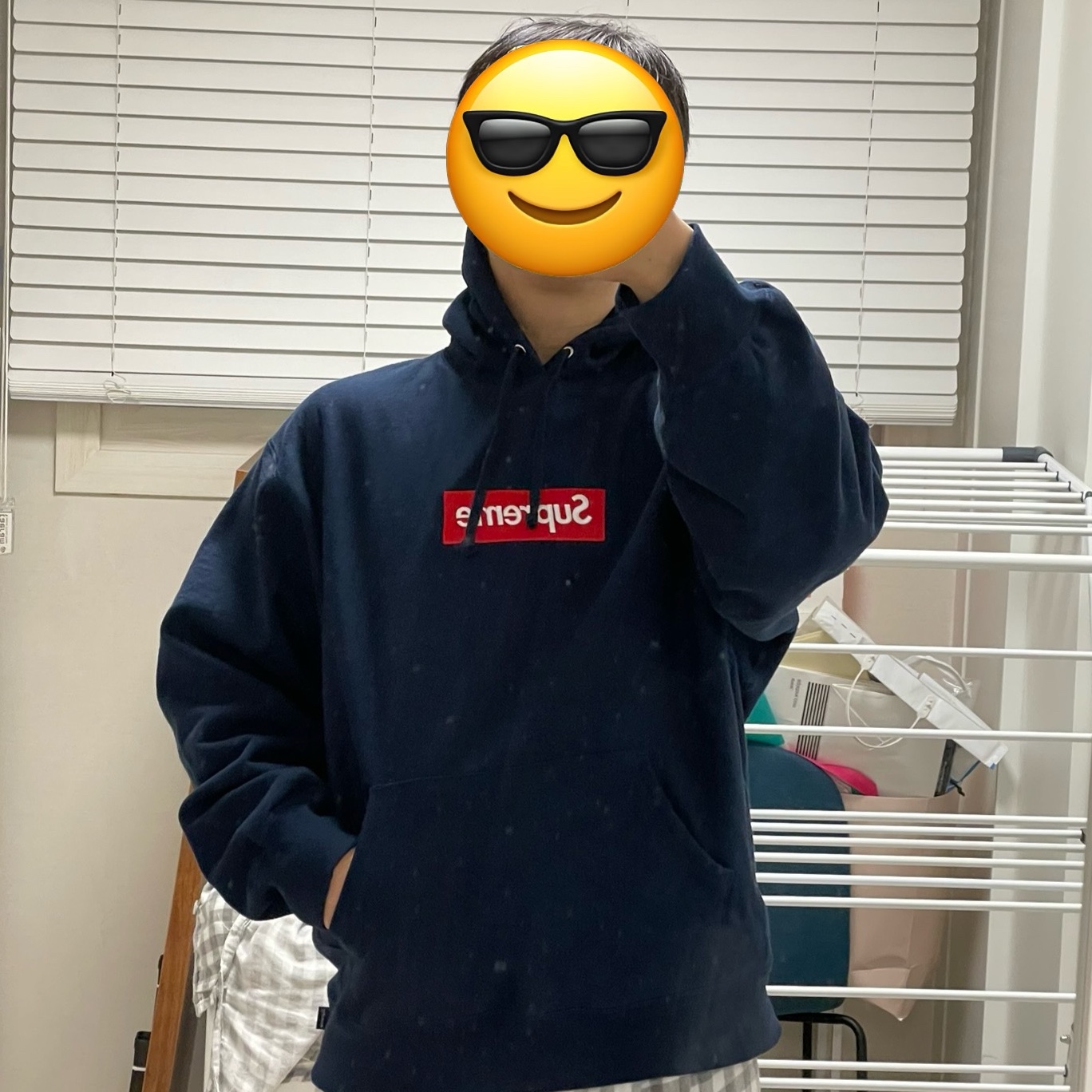 Supreme Box Logo Hooded Sweatshirt Navy - 24FW, Supreme Box Logo Hooded Sweatshirt Heather Grey - 24FW 착용 스타일 - 4