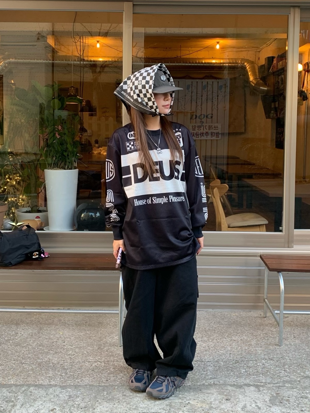 Deus Ex Machina Stowaway Cap Clover Green, New Balance ML610T Dark Mushroom - D Standard 착용 스타일