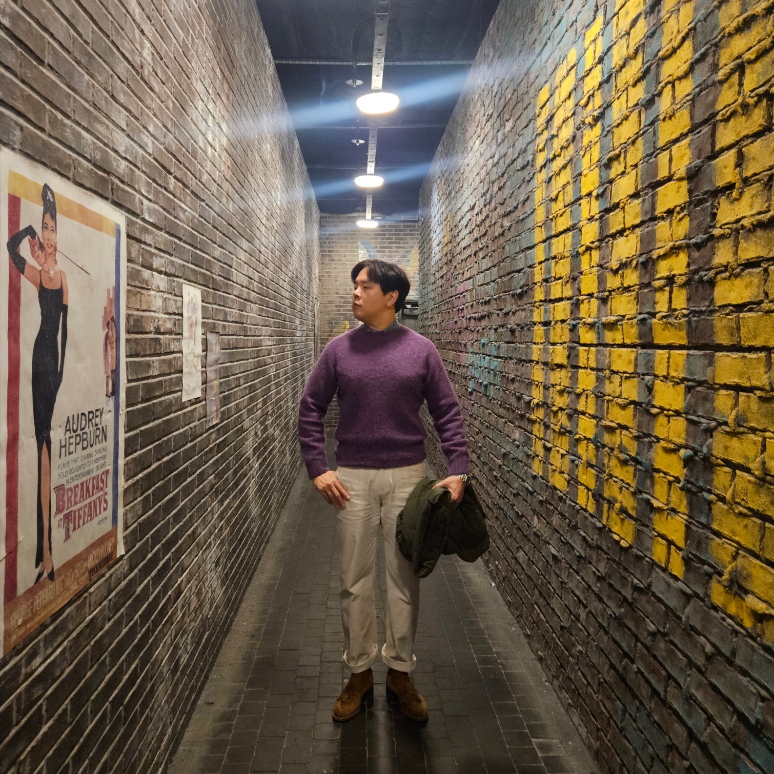 Kaptain Sunshine Traveller Coat Top Navy, Alden 6243 Suede Unlined Flex Penny Loafer Snuff - D 착용 스타일 - 5