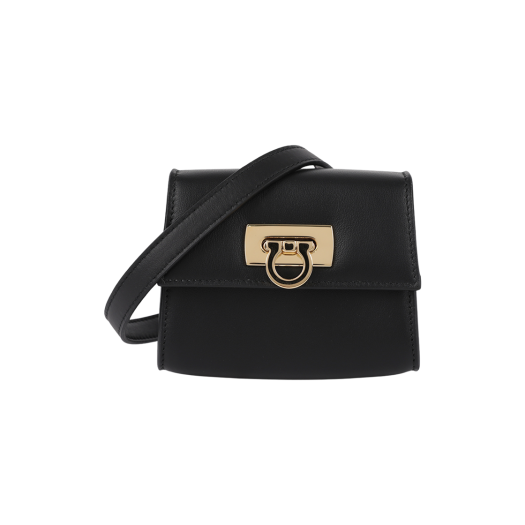 Ferragamo Logo Mini Shoulder Bag Black
