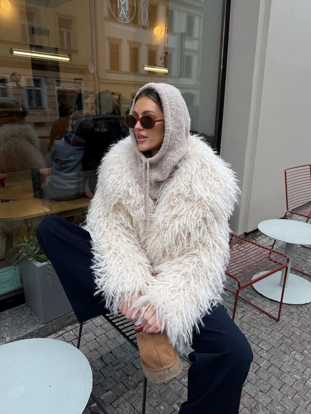 Bensimon Wool Knit Balaclava Grey, Flatwave Balaclava Beige 착용 스타일 - 3