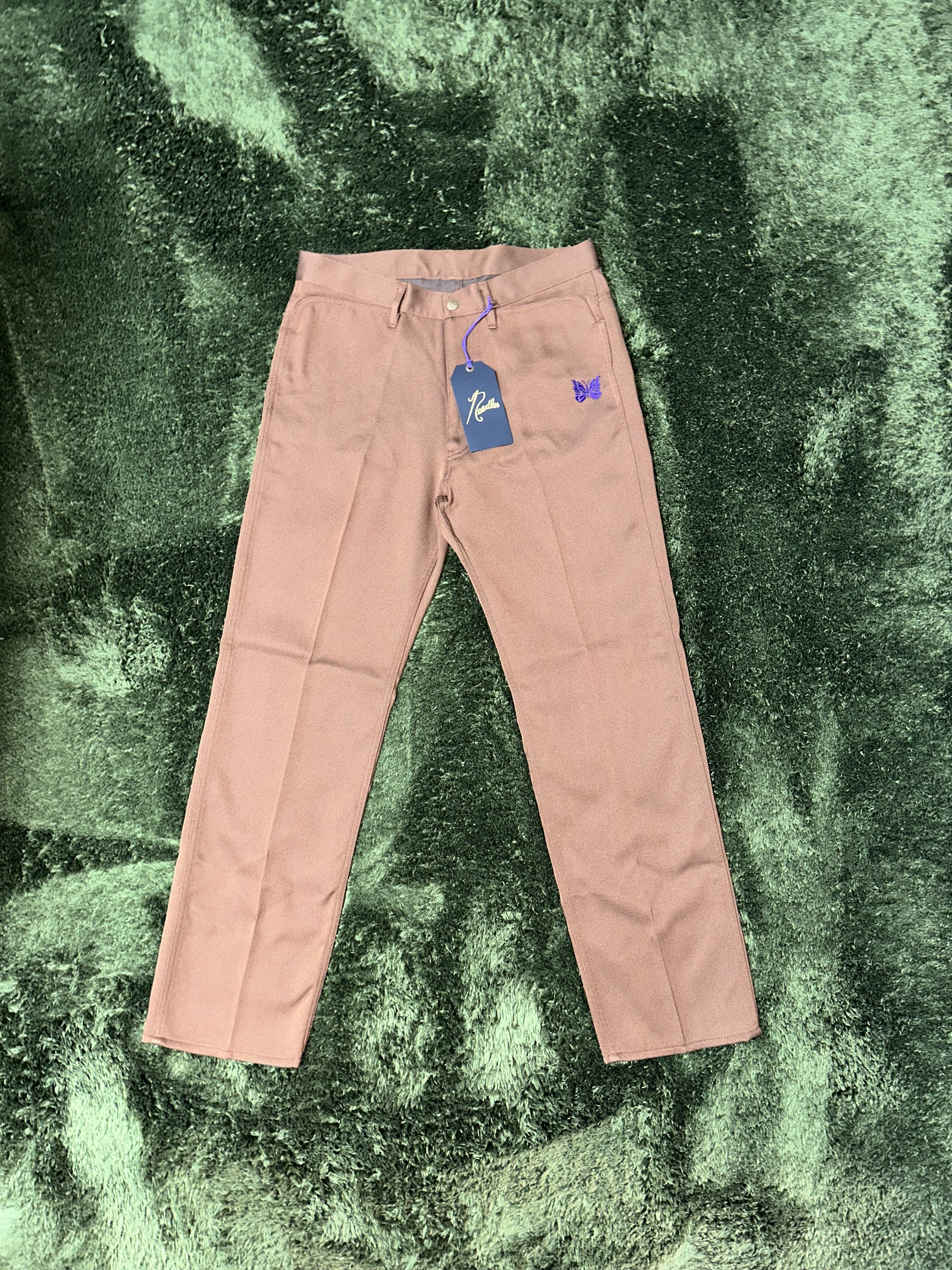 Needles Poly Twill Straight Pants Brown 착용 스타일 - 2
