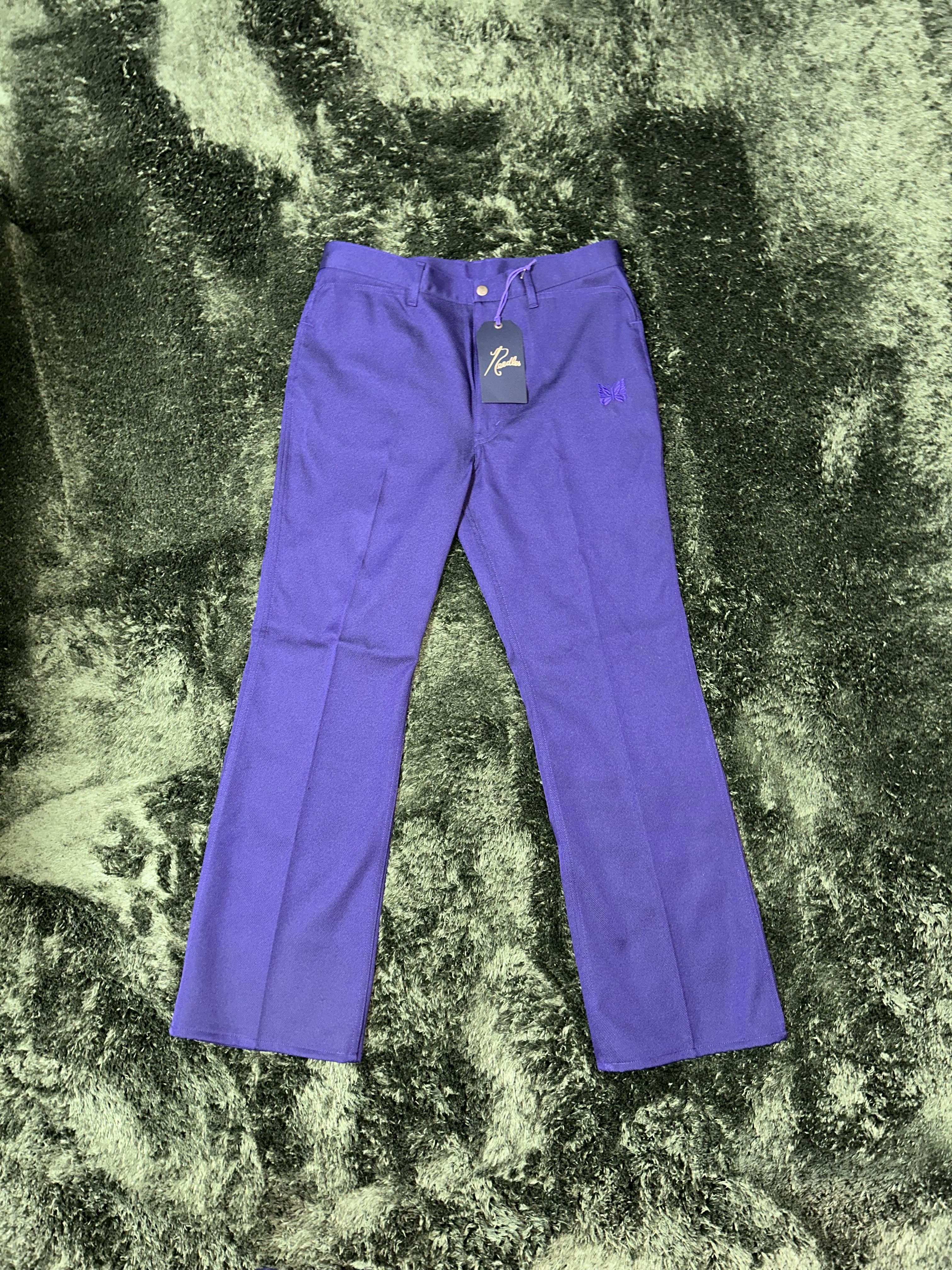 Needles Boot-Cut Jean Poly Twill Purple 착용 스타일 - 2