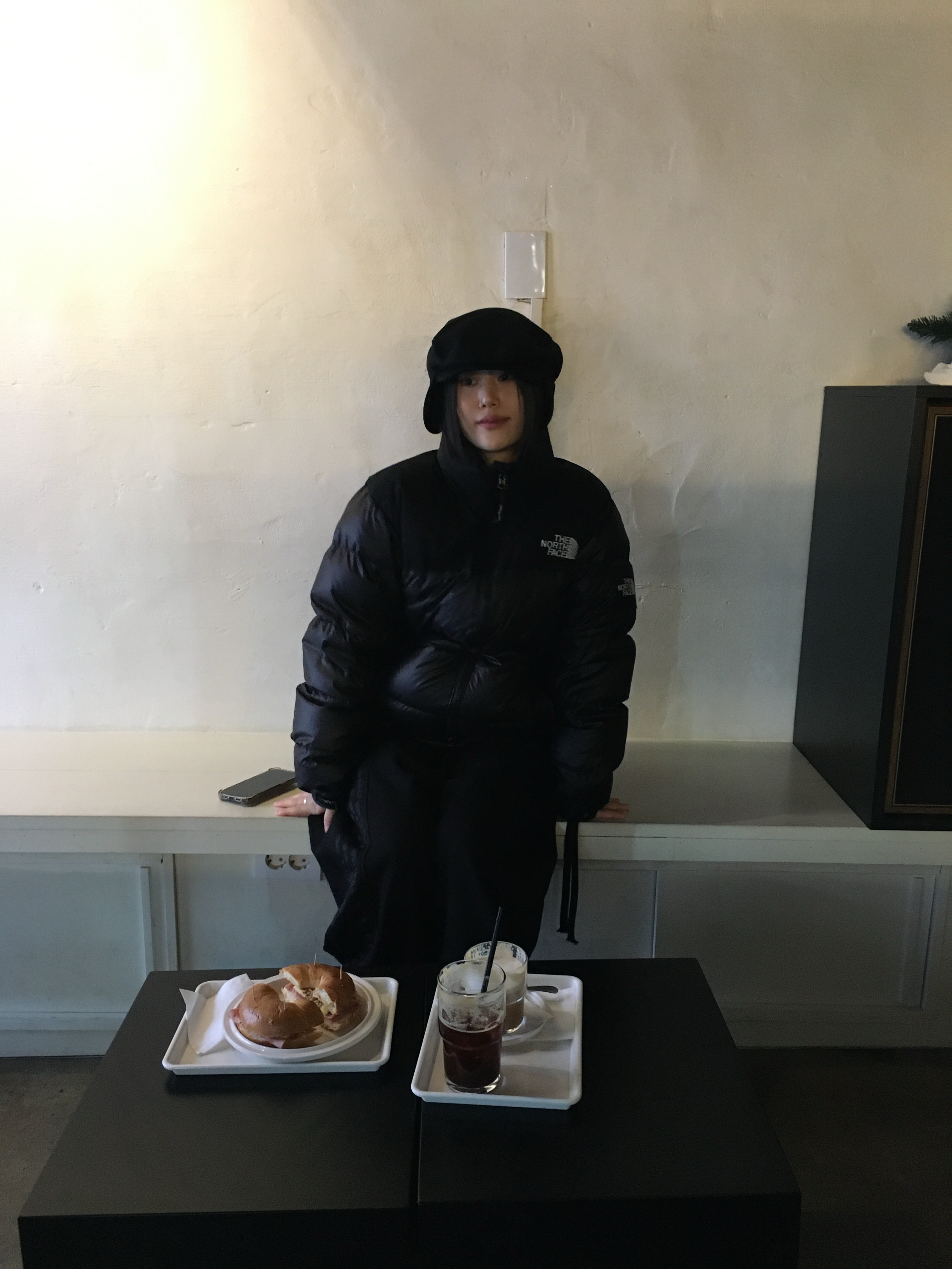 The North Face 1996 Eco Nuptse Jacket Real Black, Open Yy Bicycle Foldable Earflap Black 착용 스타일