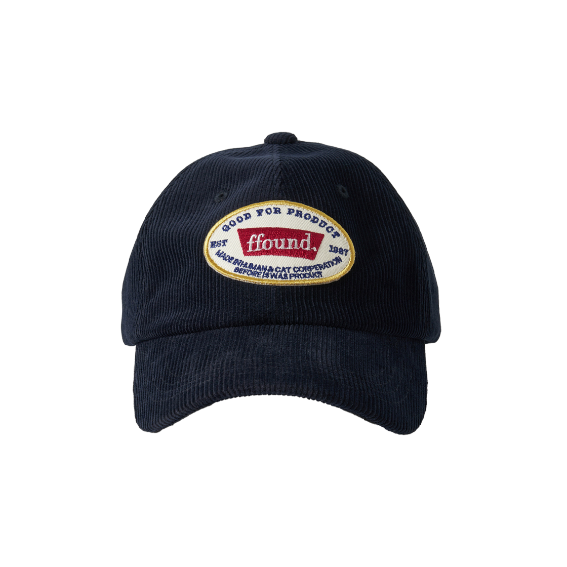 휴먼앤캣 파운드 와펜 코듀로이 볼캡 네이비(Human & Cat FFound Wappen Corduroy Ball Cap Navy) - 2
