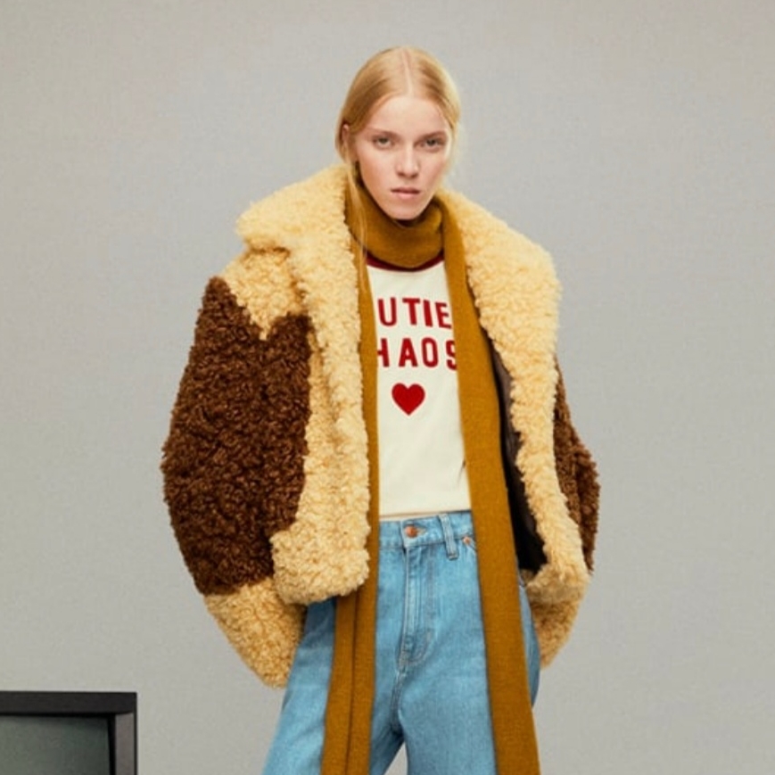Zara x Harry Lambert Faux Fur Jacket Brown, Supreme Faux Fur Jacket Brown - 24SS 착용 스타일