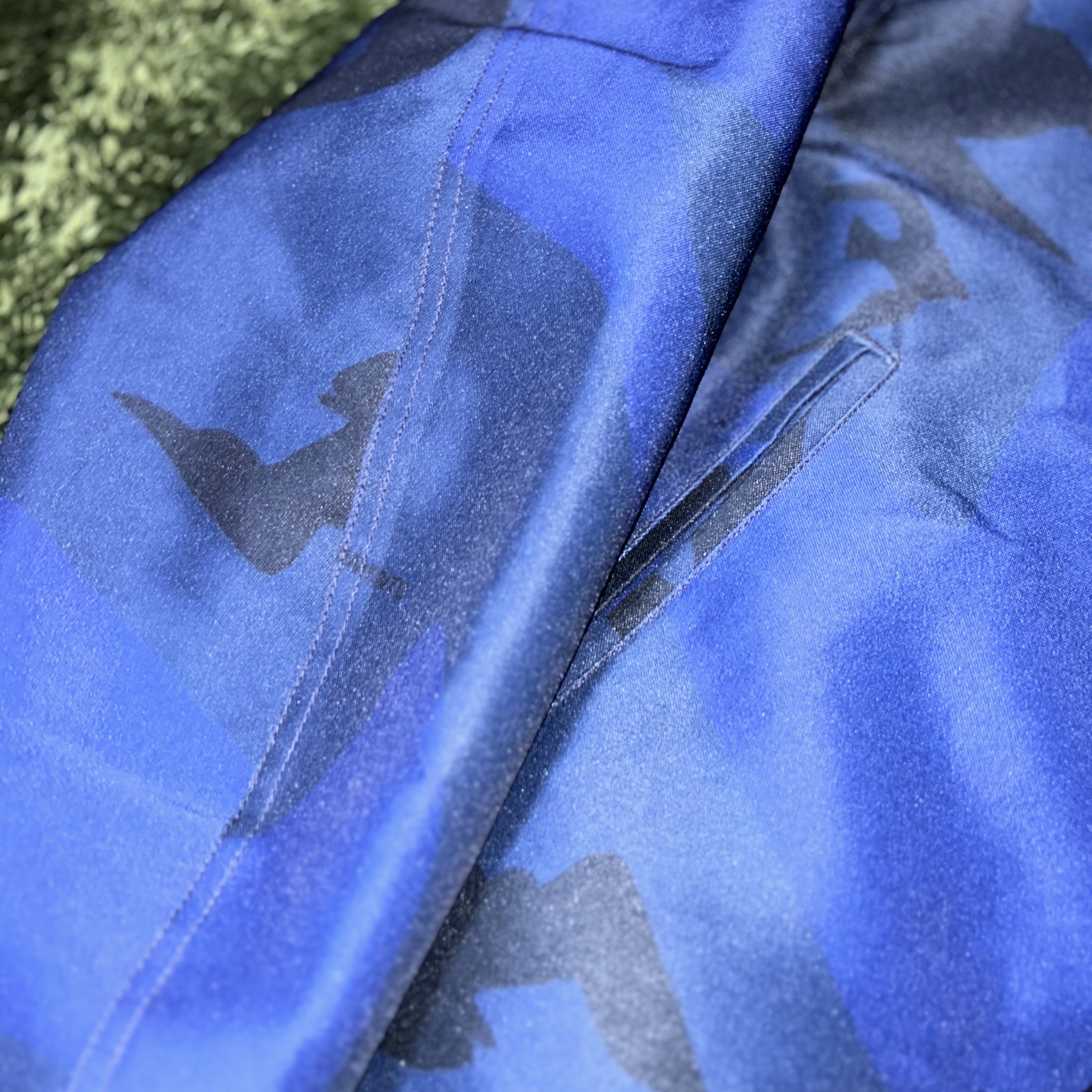 Engineered Garments Poly Seagull Print Oxford Deck Jacket Navy 착용 스타일 - 3