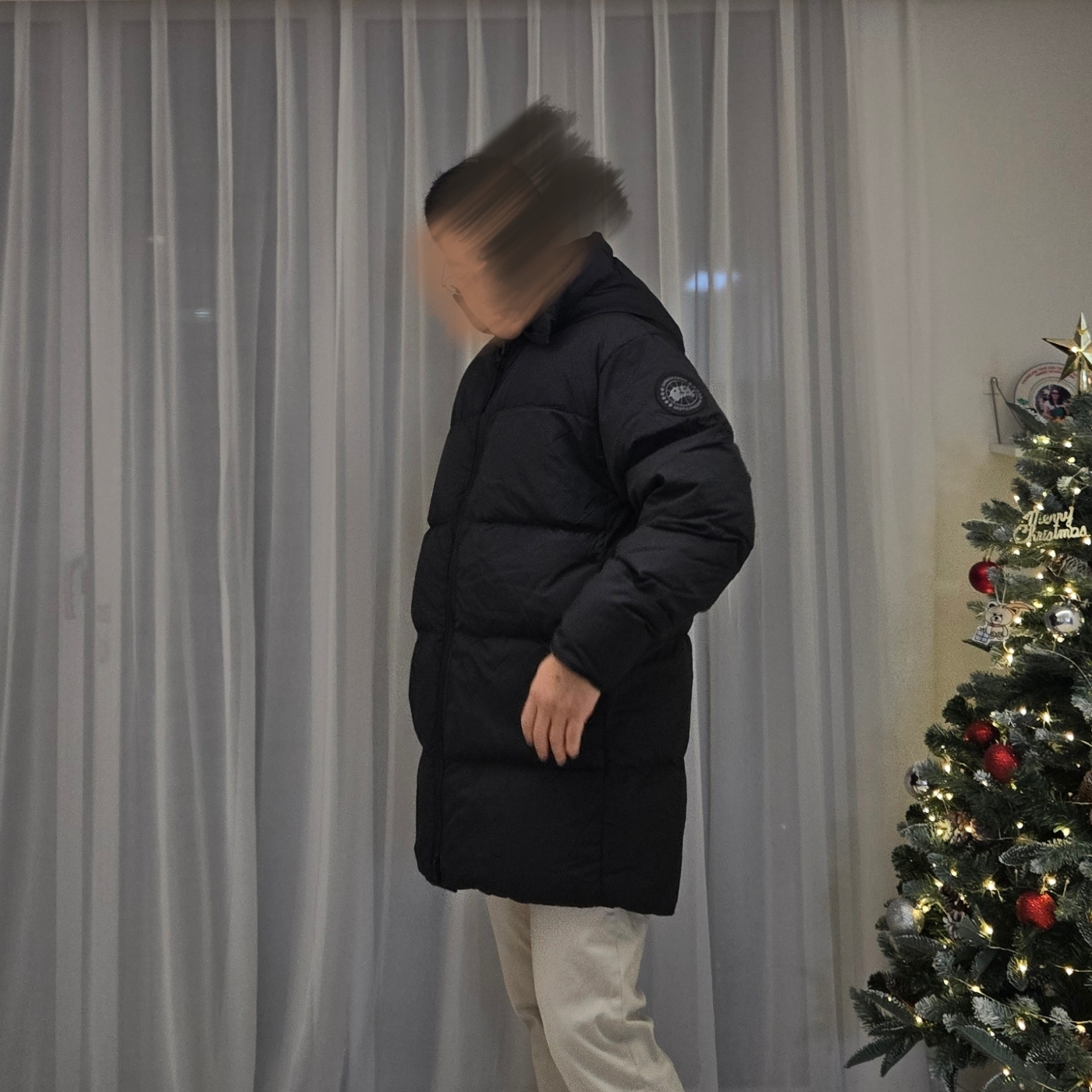 Canada Goose Lawrence Puffer Black Label Black 착용 스타일 - 1