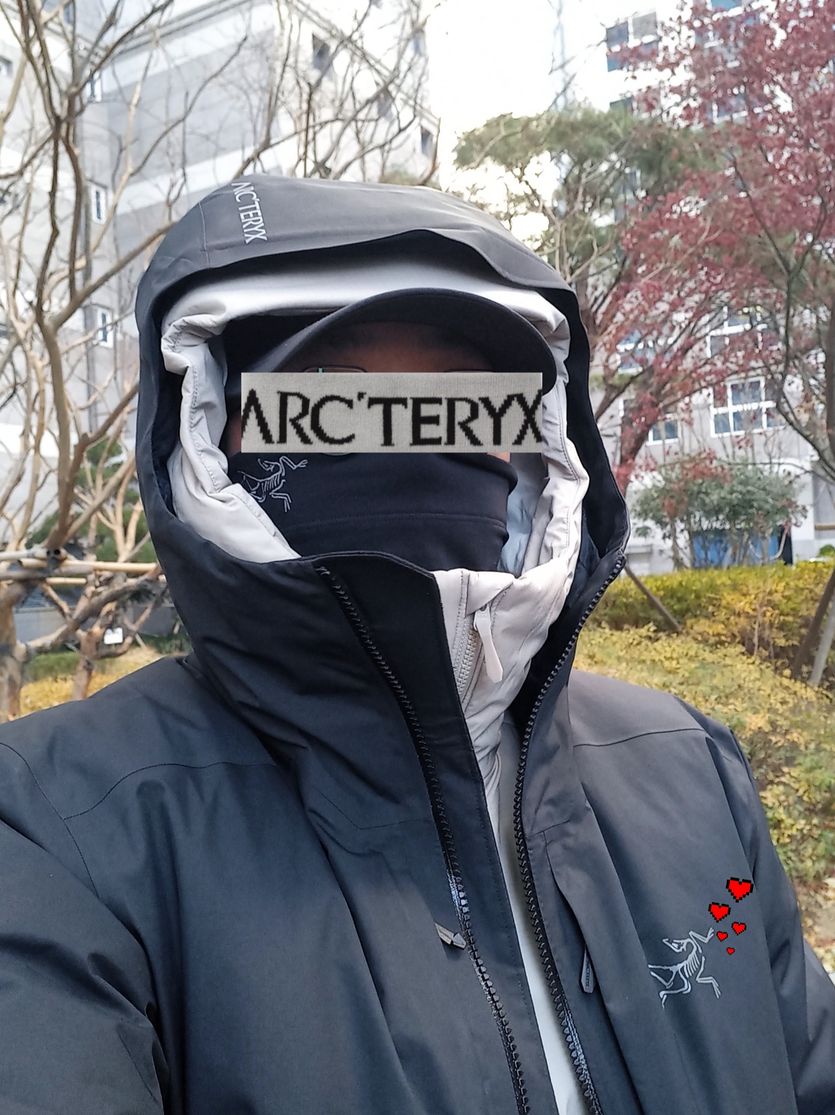 Arc'teryx Small Bird Cap Black, Arc'teryx Rho Lightweight Wool Neck Gaiter Black 착용 스타일 - 1