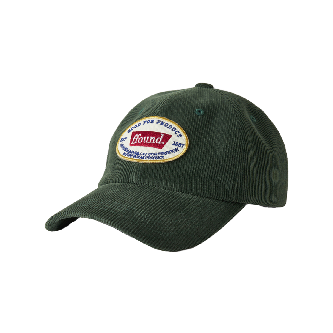 휴먼앤캣 파운드 와펜 코듀로이 볼캡 그린(Human & Cat FFound Wappen Corduroy Ball Cap Green) - 1