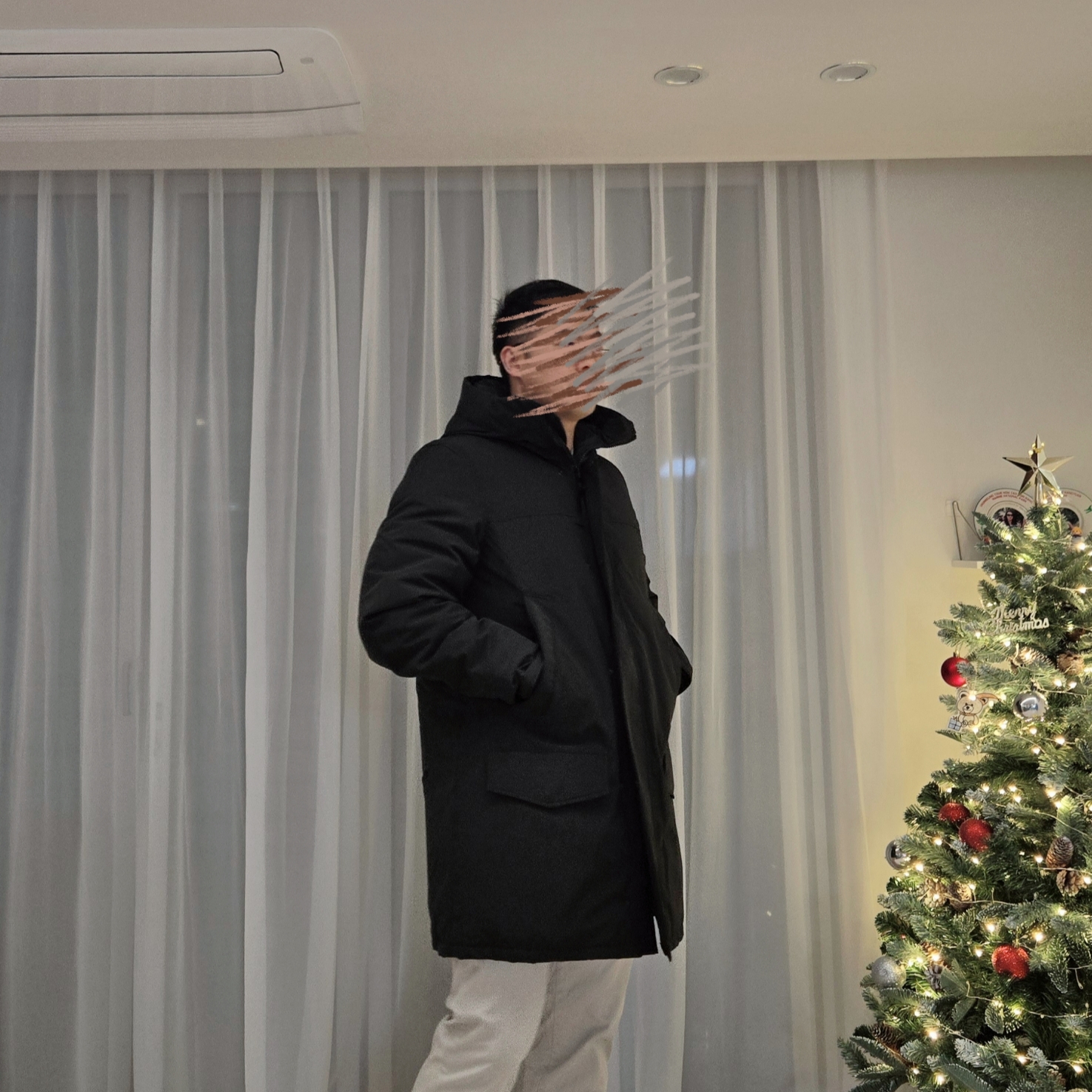 Canada Goose Langford Parka Black Label Black 착용 스타일 - 2