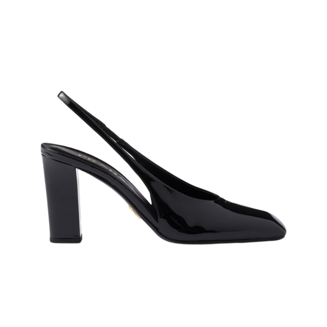 (W) 프라다 페이턴트 레더 슬링백 펌프스 블랙((W) Prada Patent Leather Slingback Pumps Black) - 1