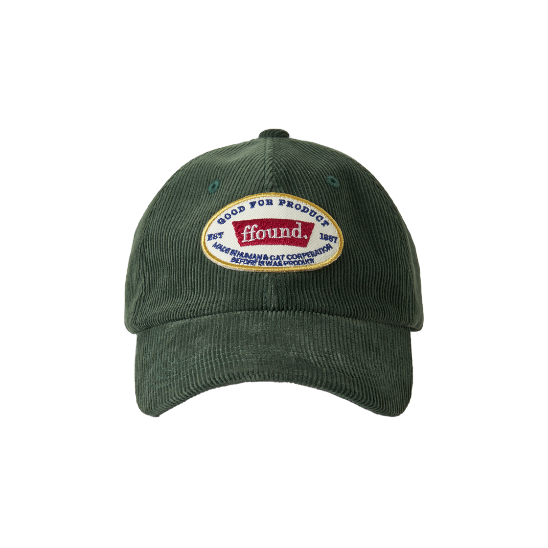 휴먼앤캣 파운드 와펜 코듀로이 볼캡 그린(Human & Cat FFound Wappen Corduroy Ball Cap Green) - 2