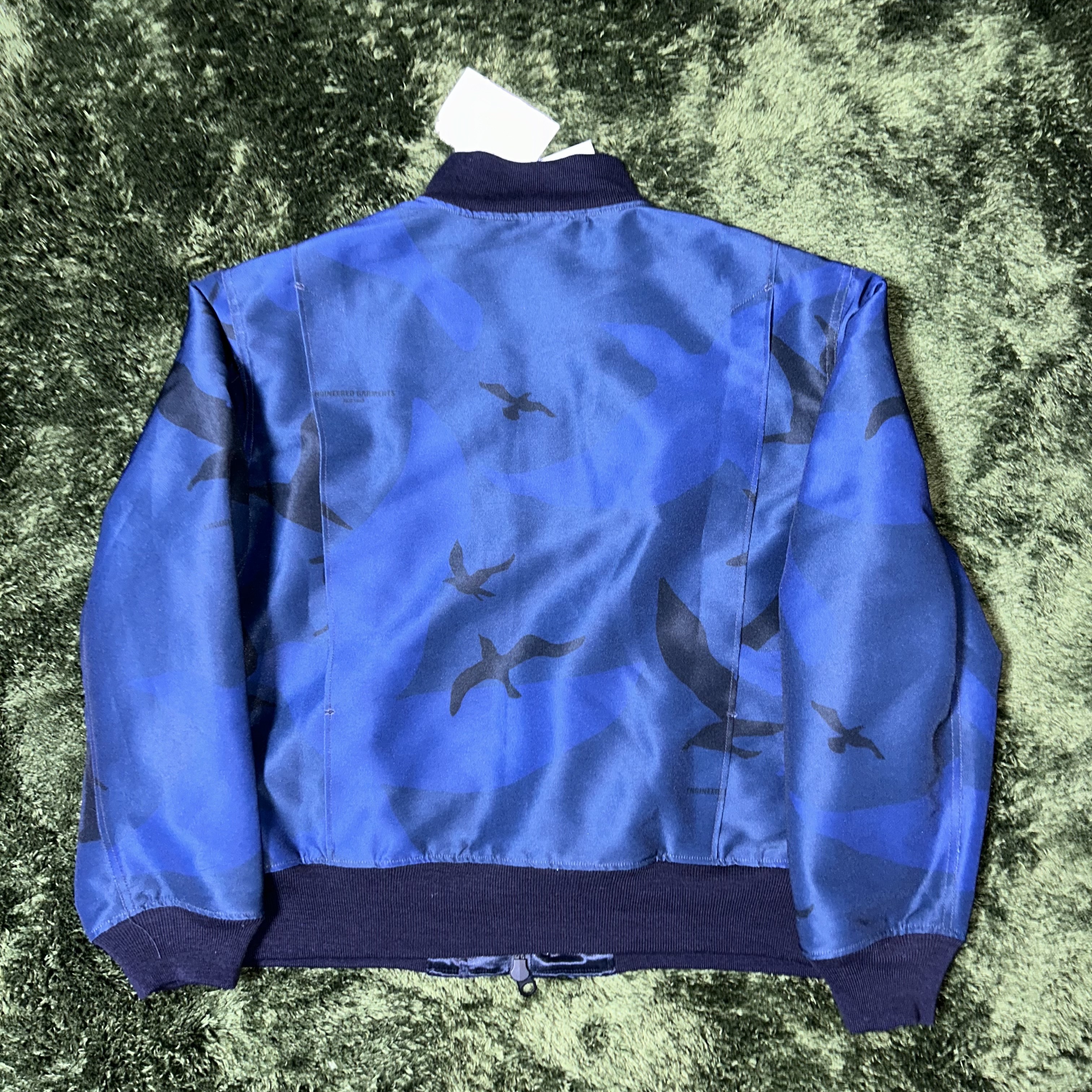 Engineered Garments Poly Seagull Print Oxford Deck Jacket Navy 착용 스타일 - 7