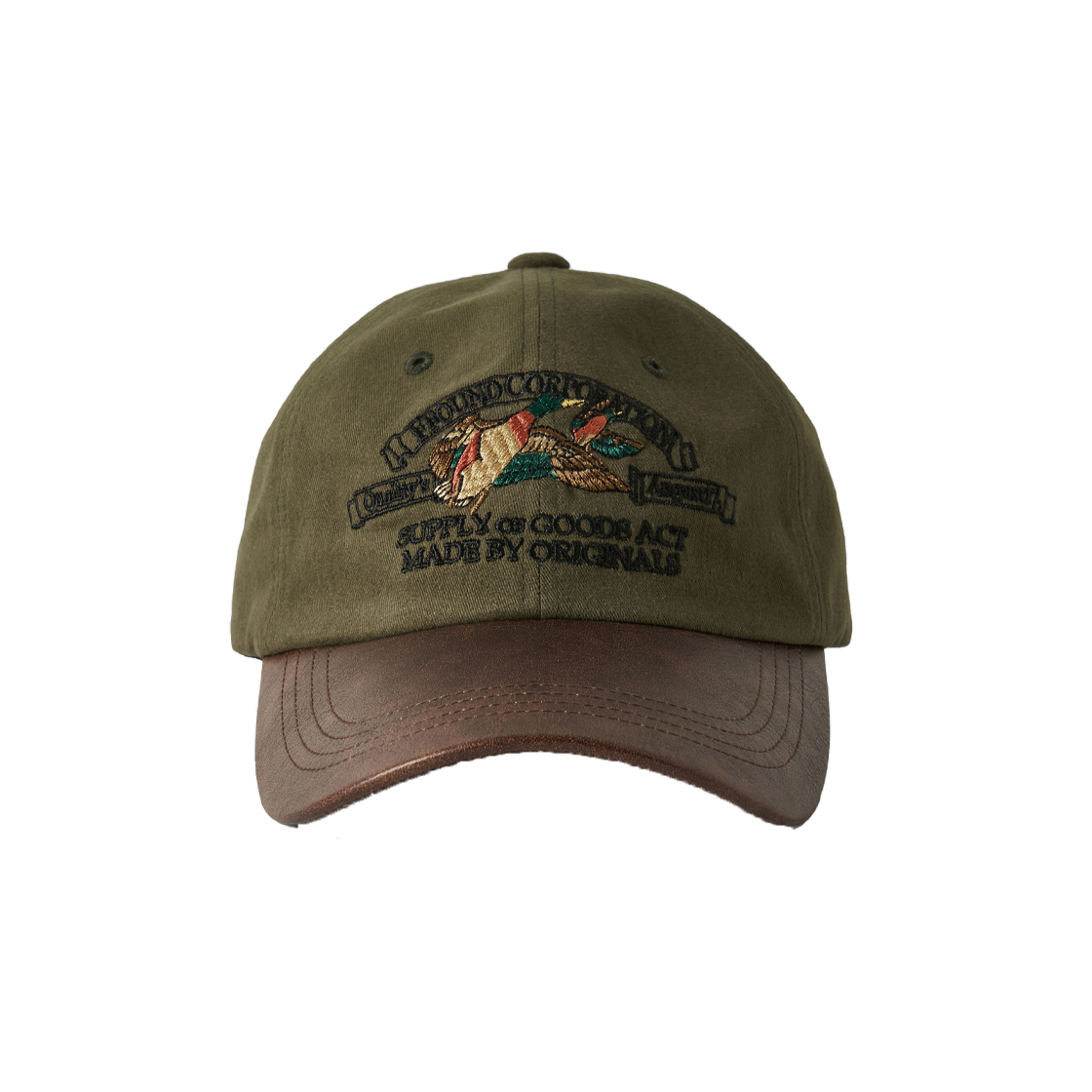 휴먼앤캣 파운드 말라드 덕 레더 볼캡 카키(Human & Cat FFound Mallard Duck Leather Ball Cap Khaki) - 2