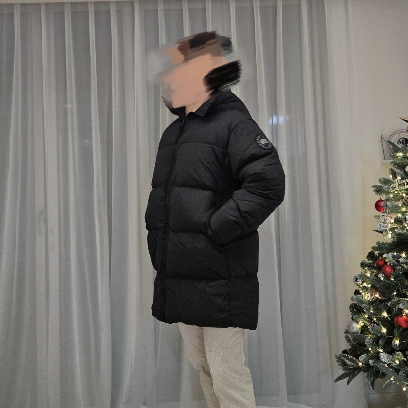 Canada Goose Lawrence Puffer Black Label Black 착용 스타일 - 2