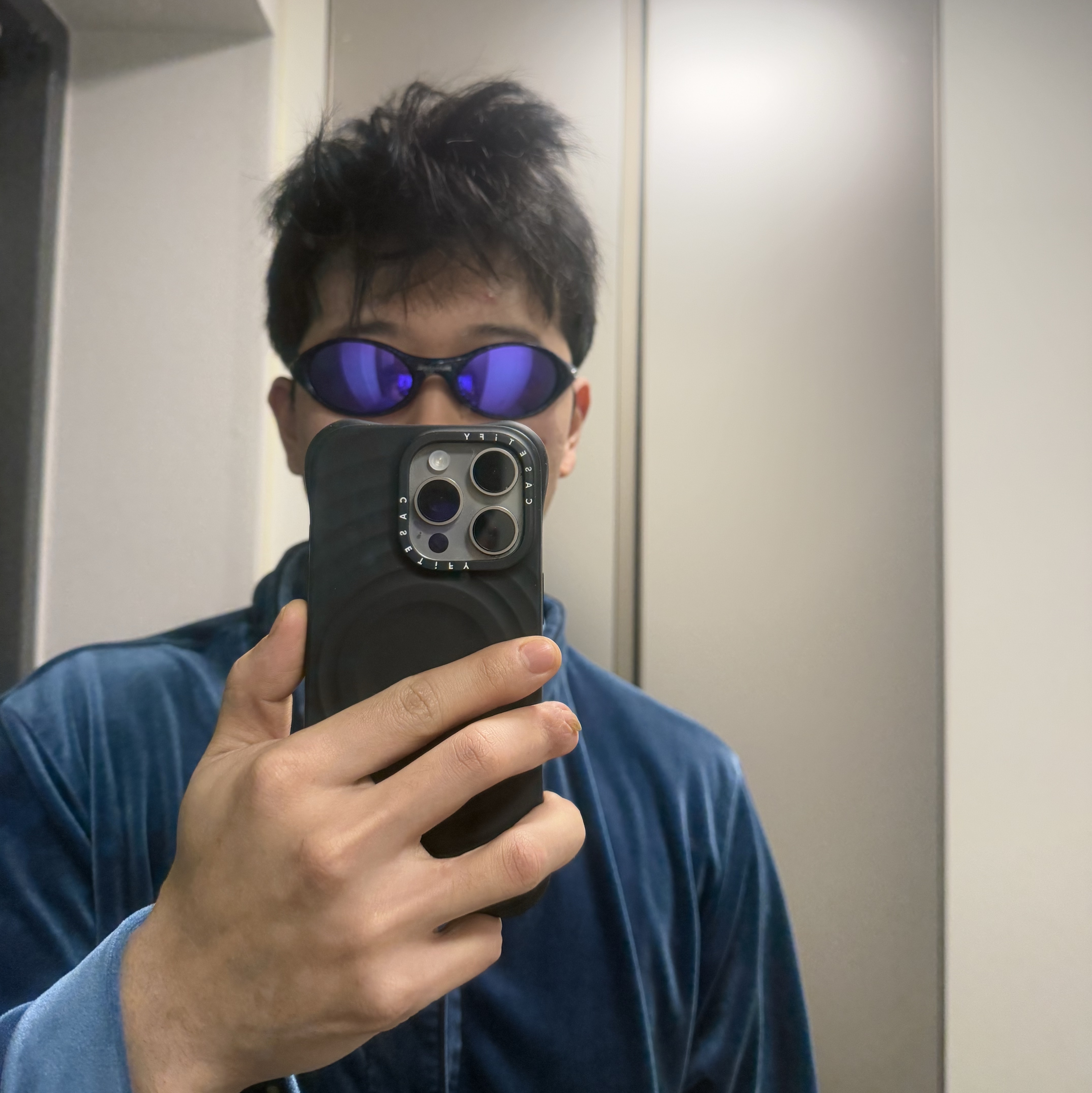 Oakley x Brain Dead Eye Jacket Prizm Violet Lenses 착용 스타일