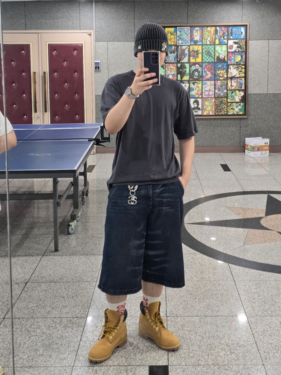 Timberland Premium 6 inch Waterproof Boot Wheat Nubuck - Wide, Thisisneverthat x New Era x MLB New York Yankees Ribbed Cuff Beanie Black 착용 스타일 - 1