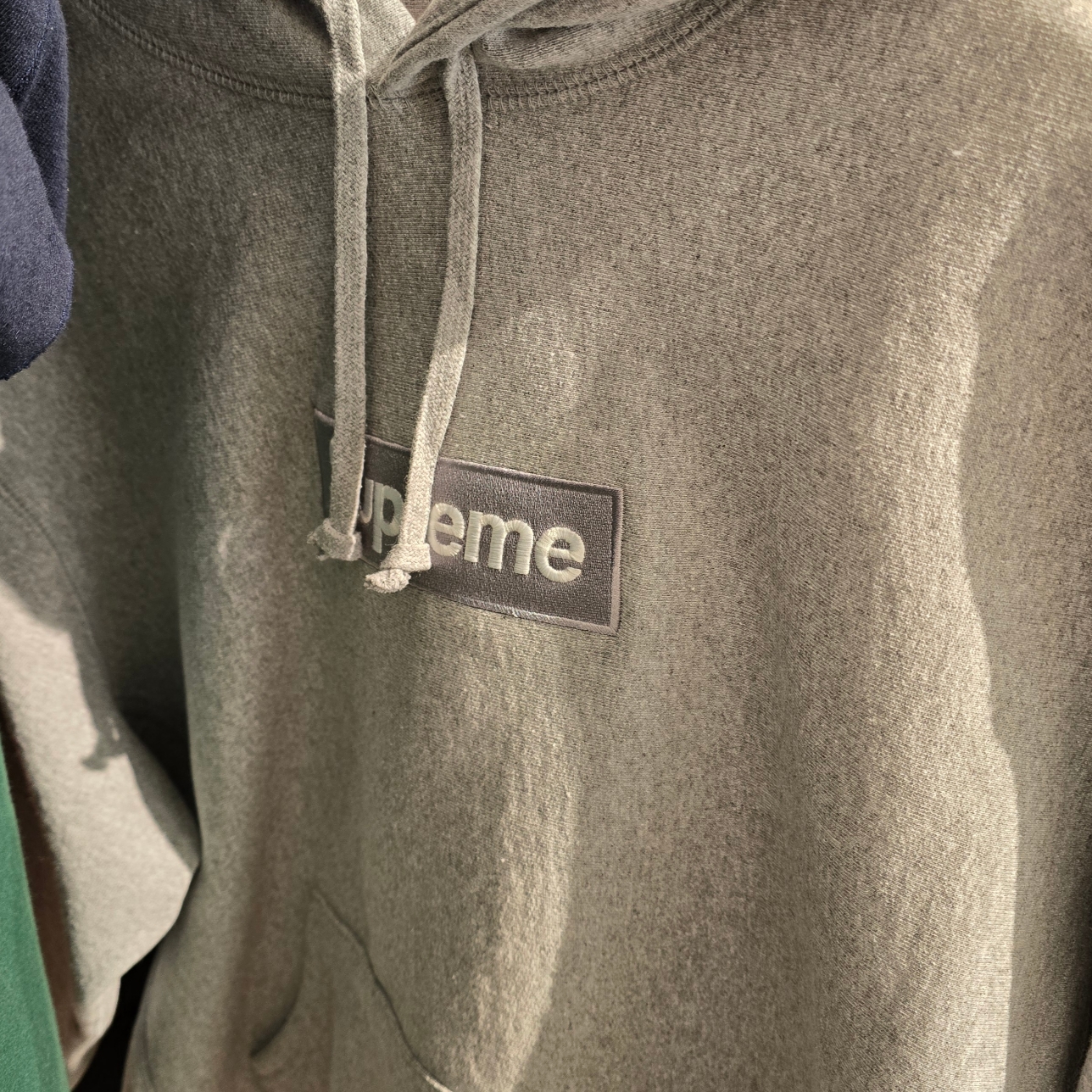 Supreme Box Logo Hooded Sweatshirt Heather Grey - 24FW 착용 스타일