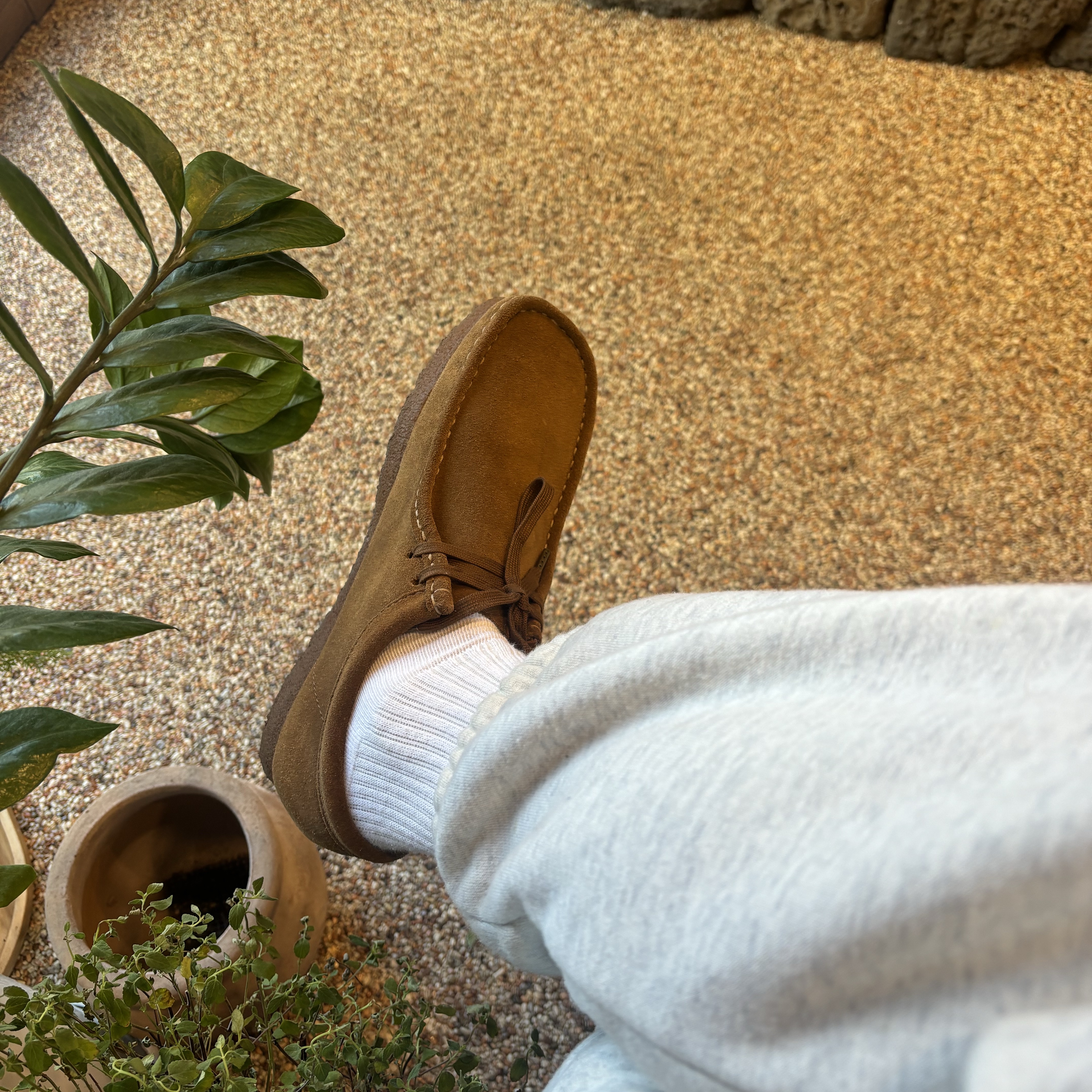 Clarks Wallabee Cola 착용 스타일