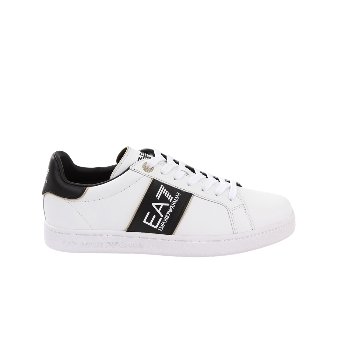 X8X102XK346Q678 Emporio Armani EA7 Classic Performance Leather Sneakers White Black