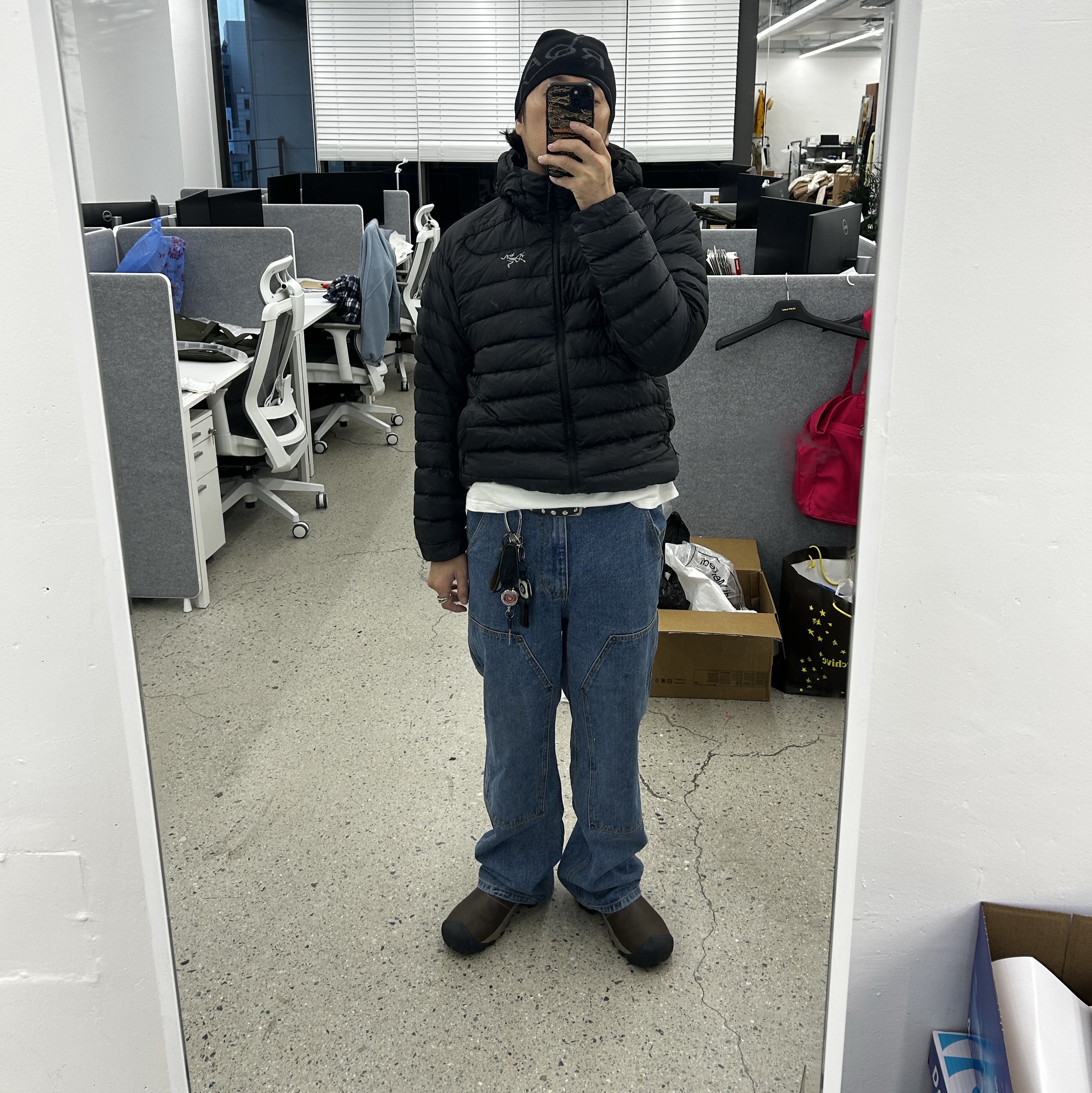 Roa Beanie Logo Black, Arc'teryx Cerium Hoody Black 착용 스타일 - 1