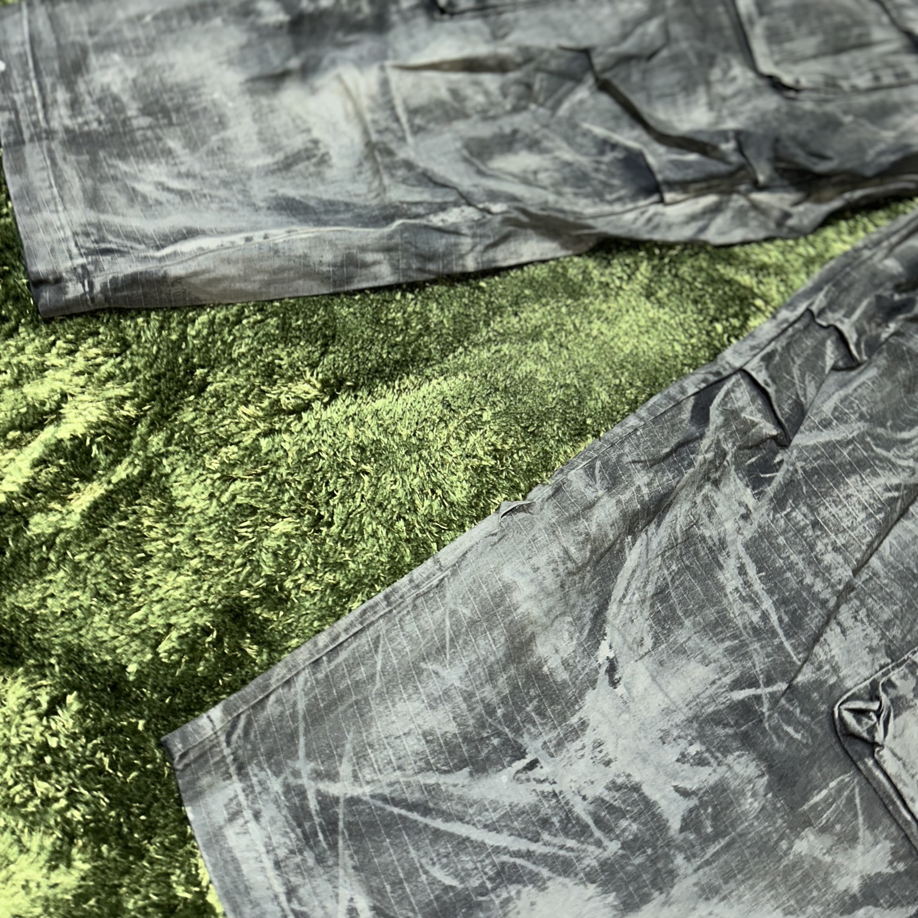 Undermycar Harban Rough Dirty Painting Wide Cargo Pants Lint - 23SS 착용 스타일 - 5