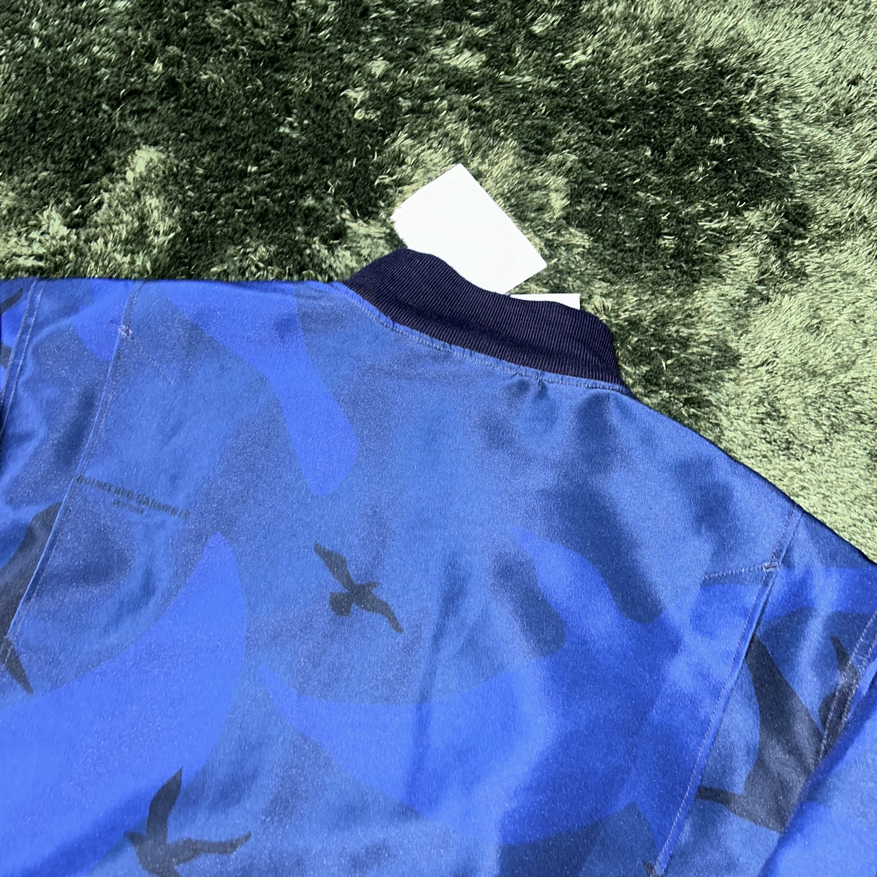 Engineered Garments Poly Seagull Print Oxford Deck Jacket Navy 착용 스타일 - 8