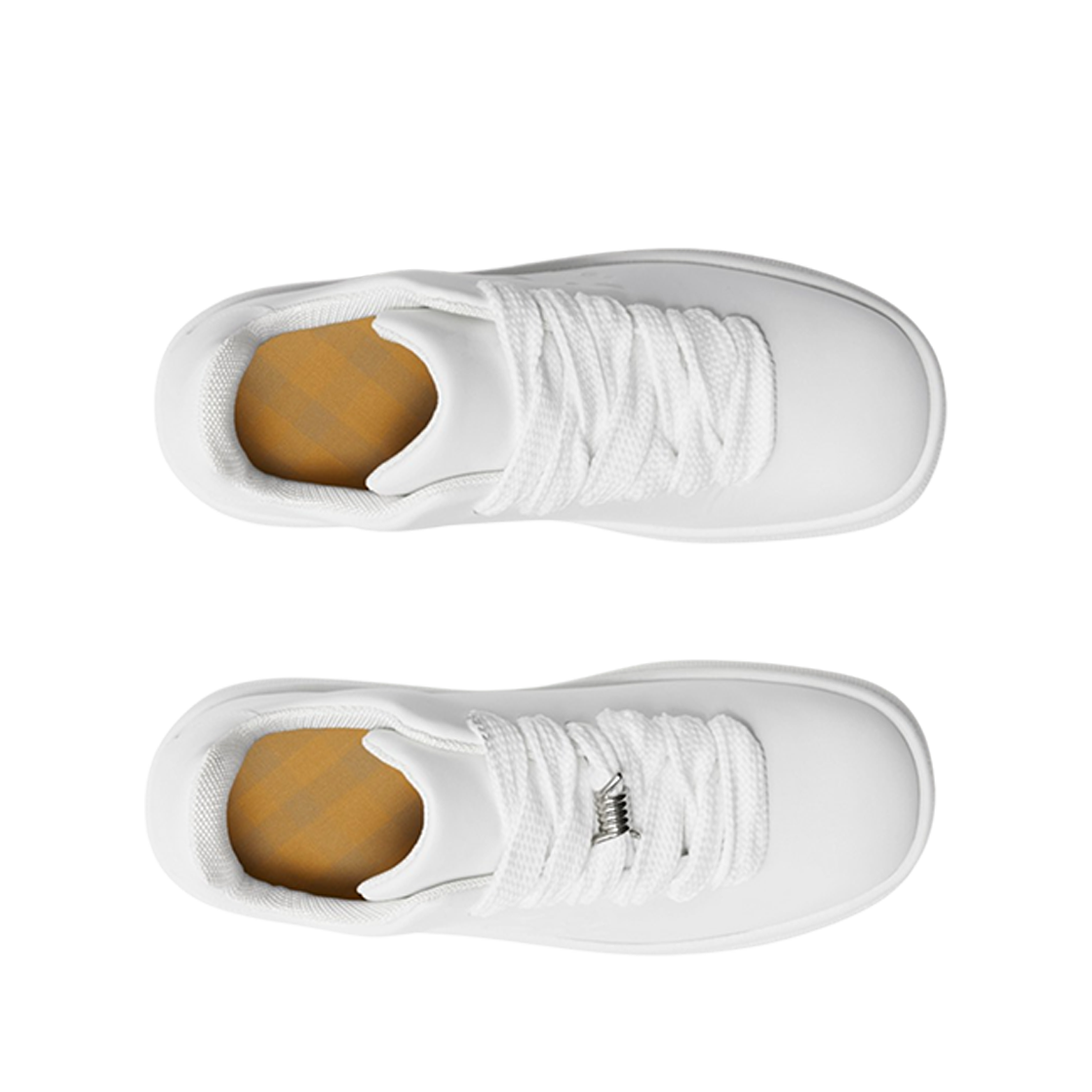 (W) 버버리 레더 박스 스니커즈 화이트((W) Burberry Leather Box Sneakers White) - 2