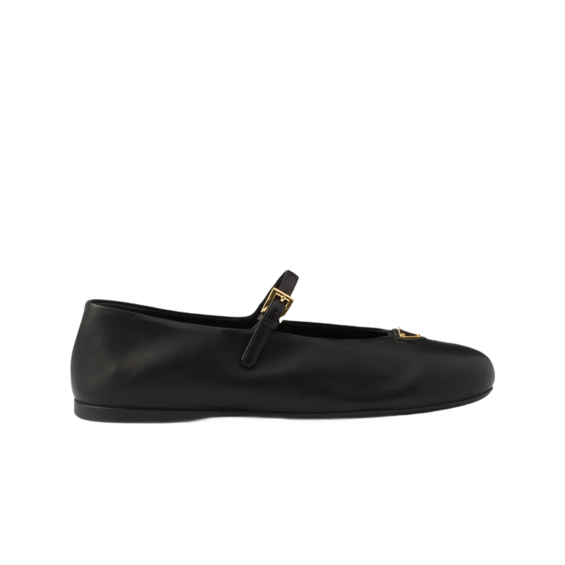 (W) 프라다 나파 레더 발레리나 블랙((W) Prada Nappa Leather Ballerinas Black)