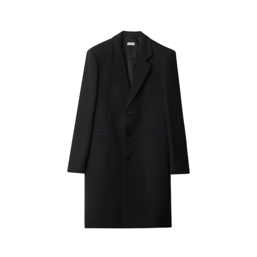 Burberry Wool Beverley Tailored Coat Black