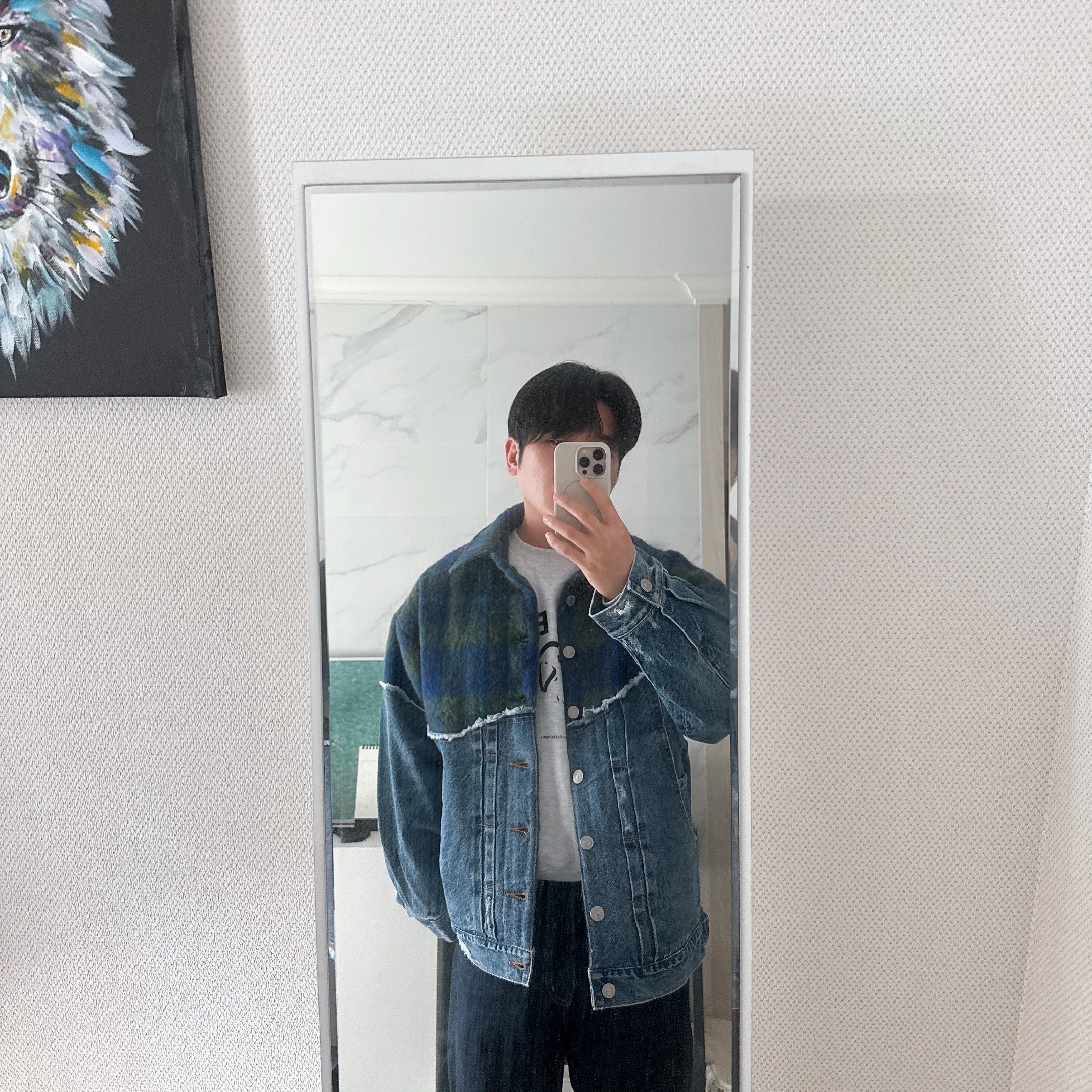 [KREAM 단독] ADSB Andersson Bell x Levi's Women Spliced Trucker Indigo Green - 24FW 착용 스타일
