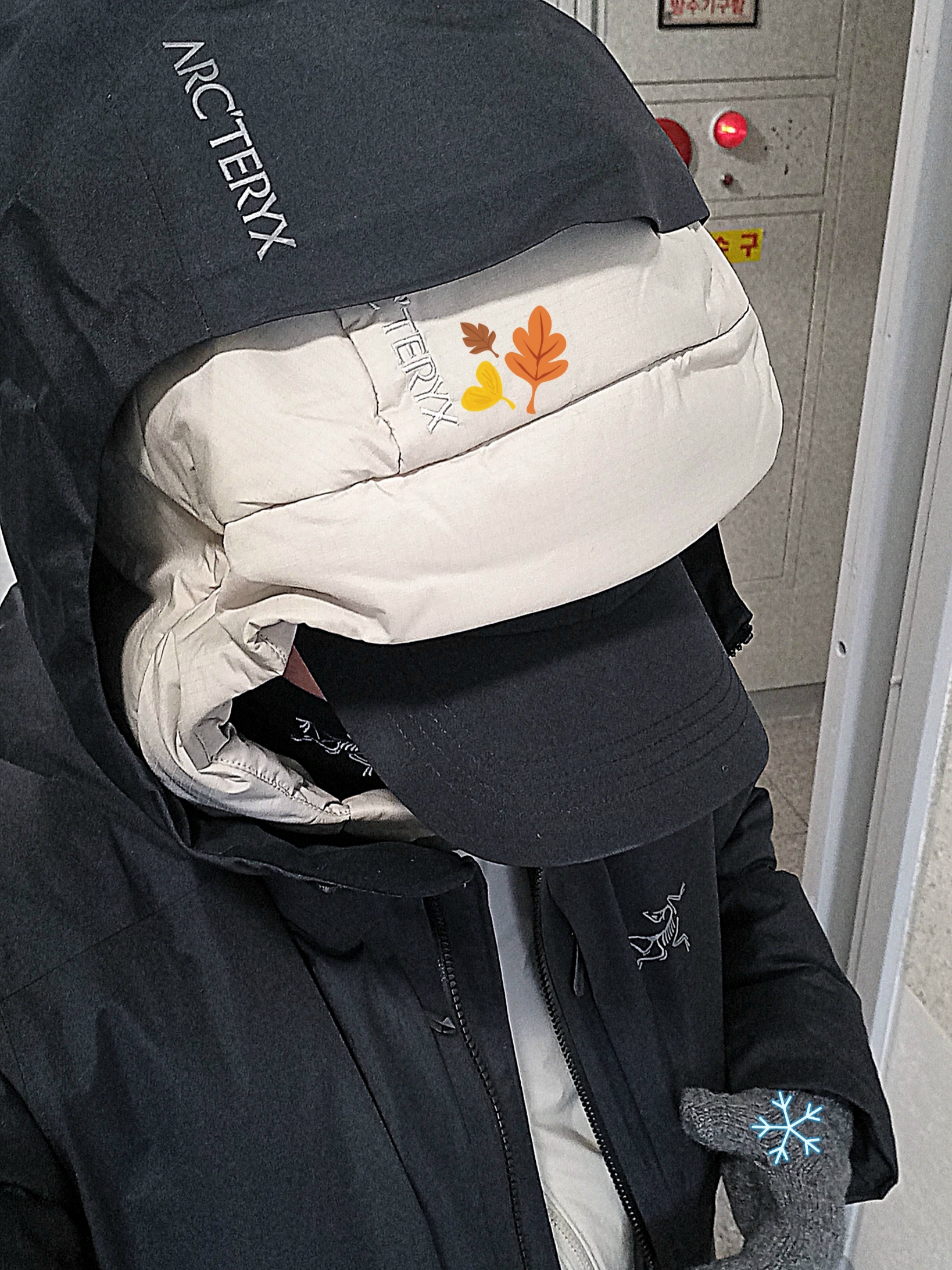 Arc'teryx Atom Heavyweight Hoody Rune, Arc'teryx Small Bird Cap Black 착용 스타일 - 1