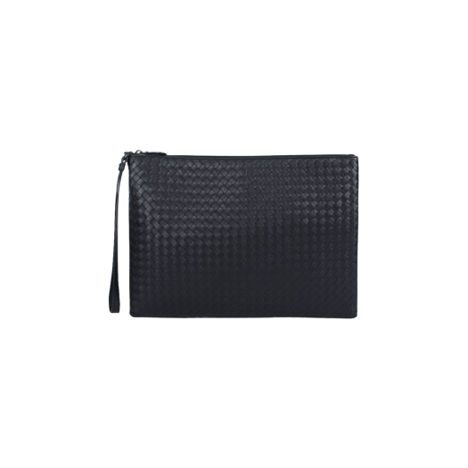 Bottega Veneta Intrecciato Strap Clutch Navy