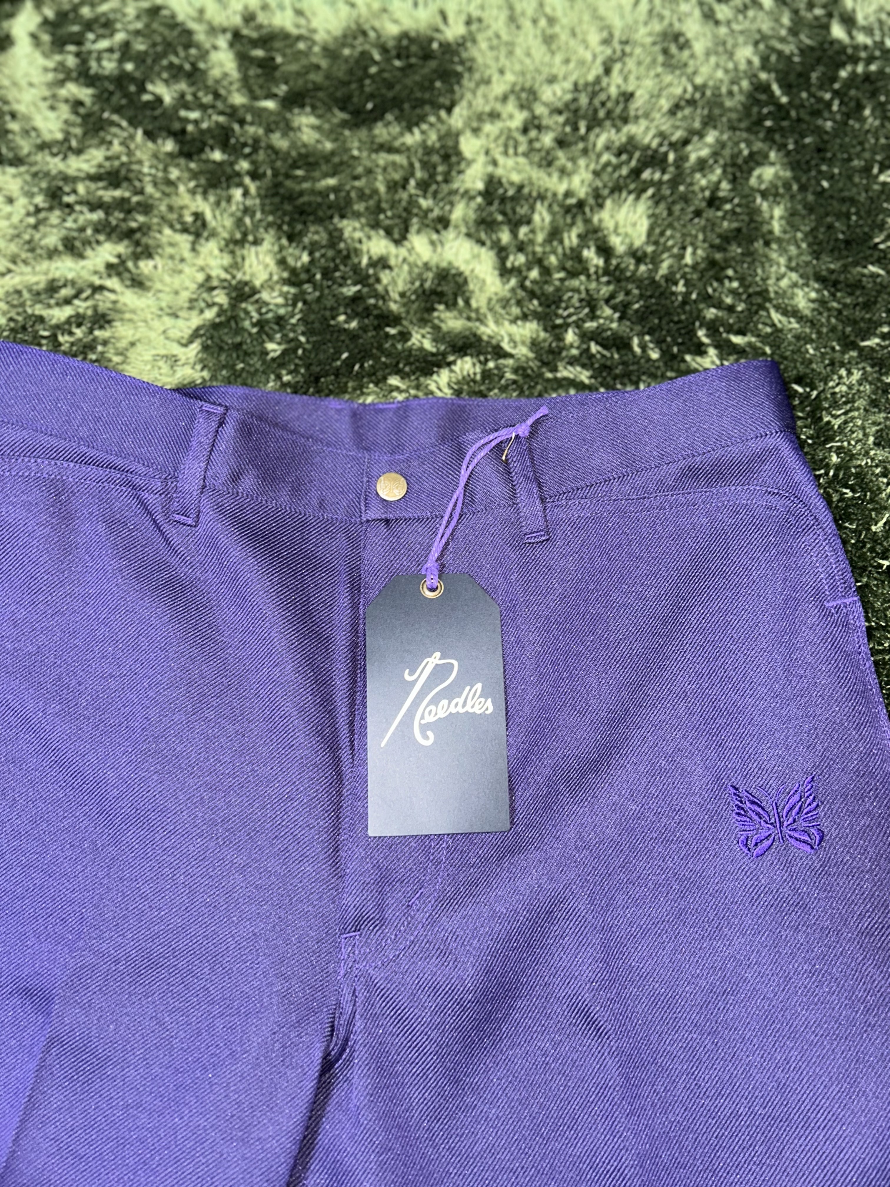Needles Boot-Cut Jean Poly Twill Purple 착용 스타일 - 3
