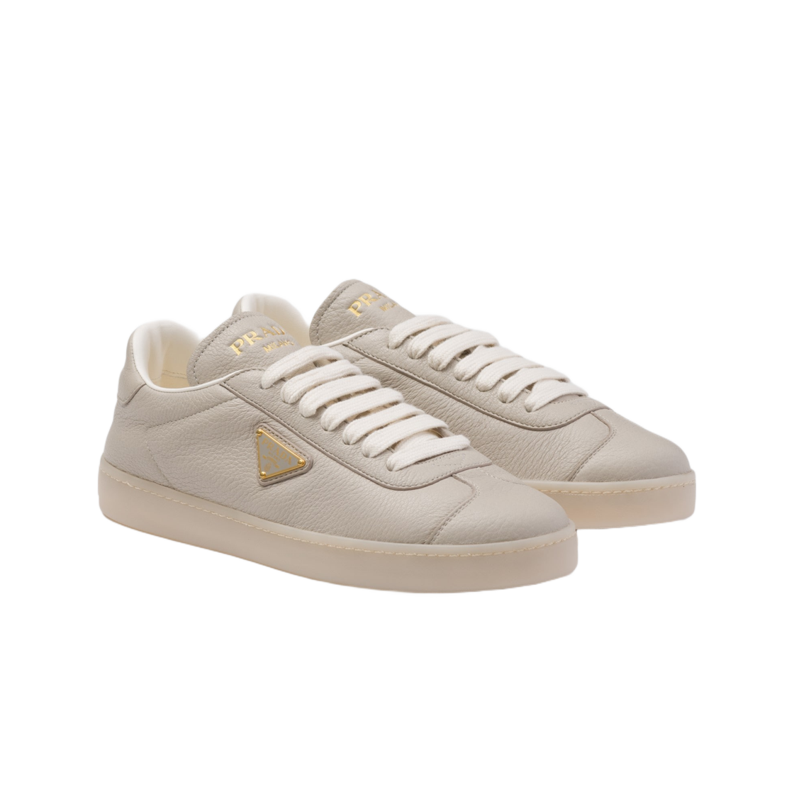 (W) 프라다 레더 스니커즈 퍼미스 스톤((W) Prada Leather Sneakers Pumice Stone) - 2