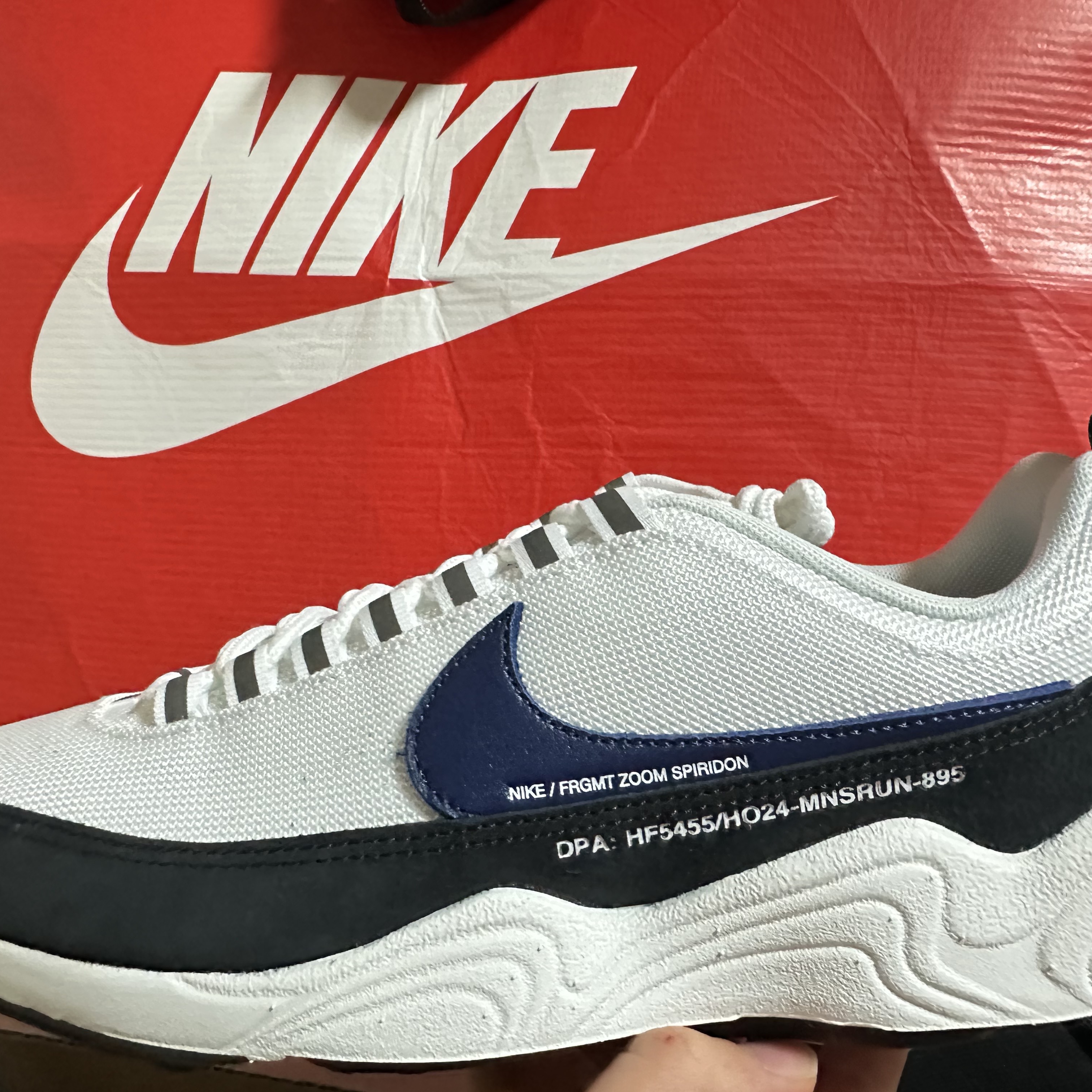 Nike x Fragment Air Zoom Spiridon Blue Void 착용 스타일