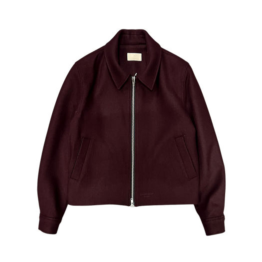 UMCM92BD Undermycar Mu.92 Anti Fxxking Logo Play Cropped Wool Blouson - Burgundy